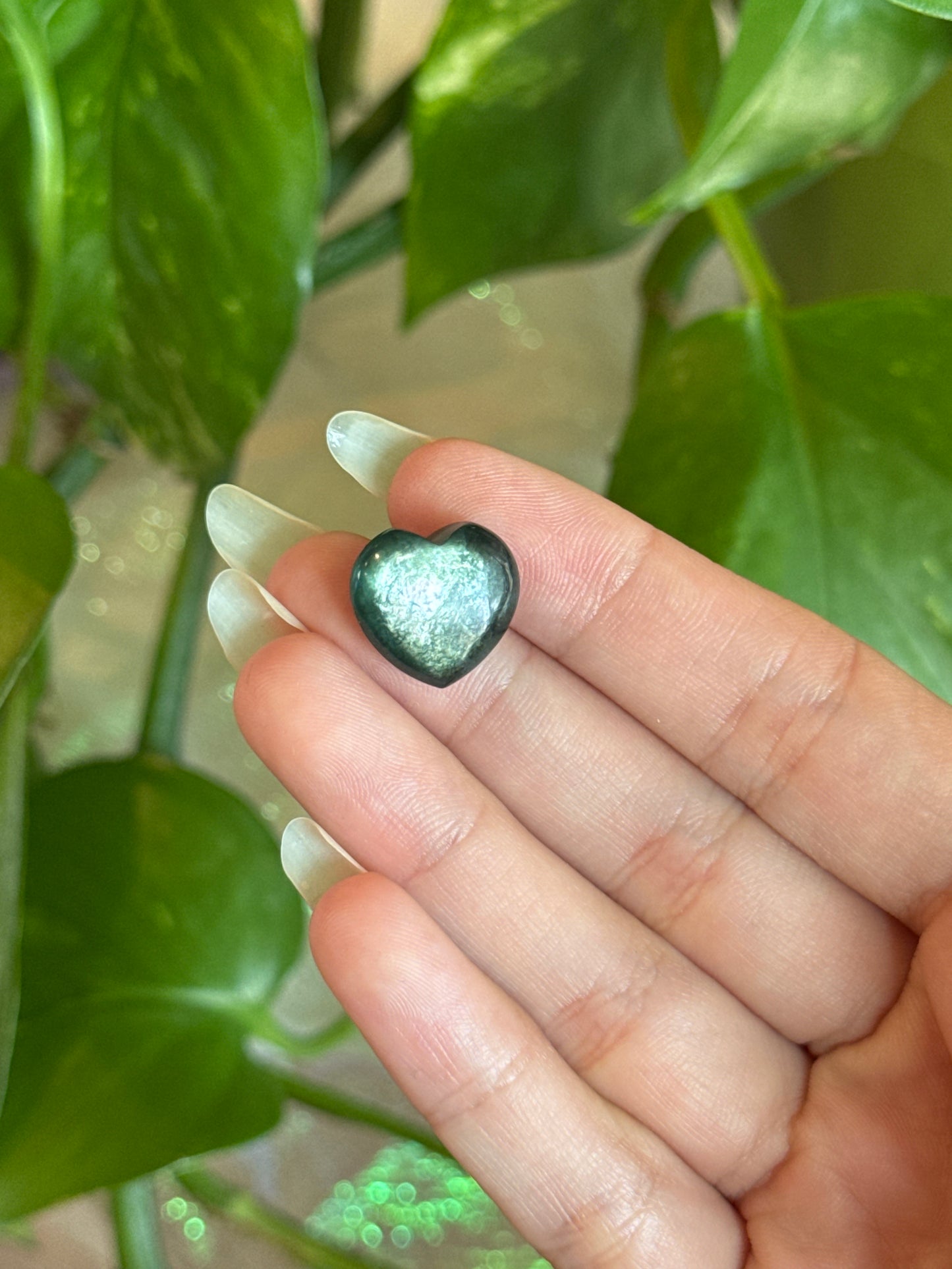 Flashy Gem Green Mica Heart