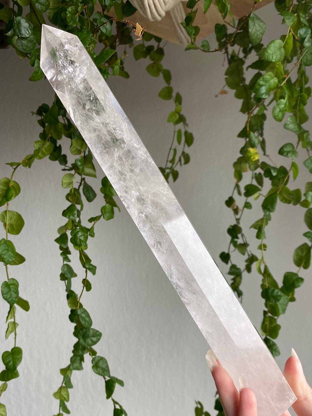 XXL 11” Clear Quartz Tower D With Golden Healer Inclusions
