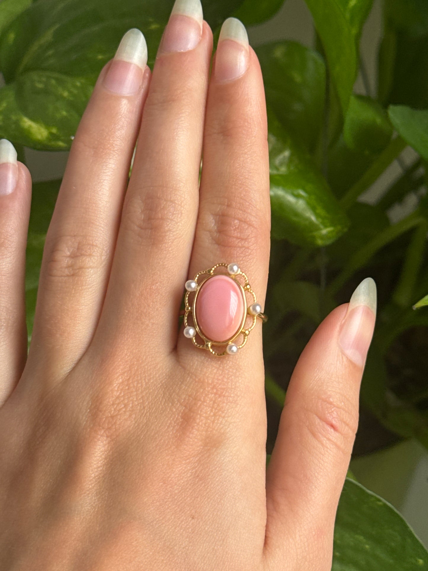 Queen Conch Shell 925 Gold Vermeil Adjustable Ring