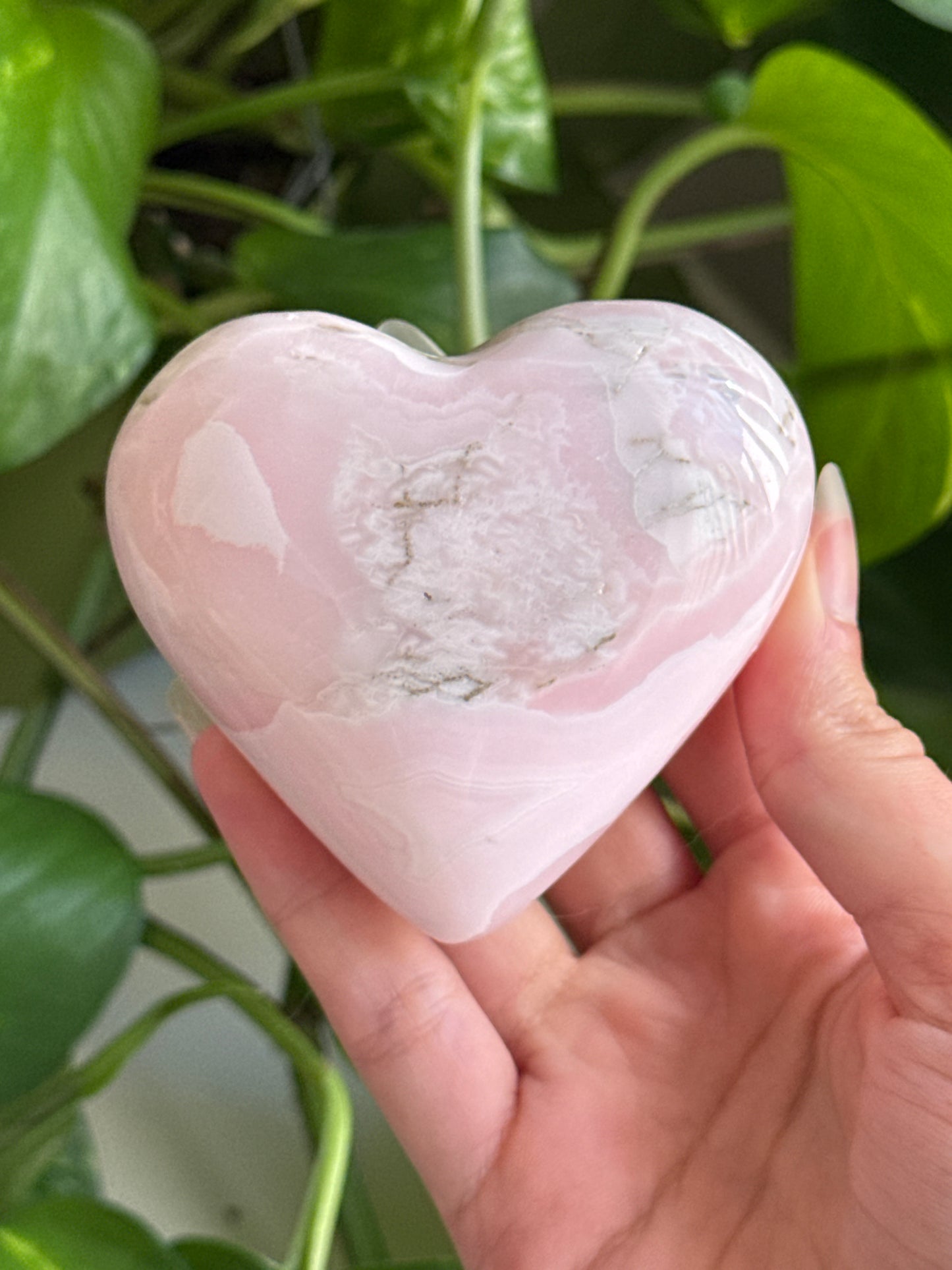 Baby Pink Calcite Chubby Heart