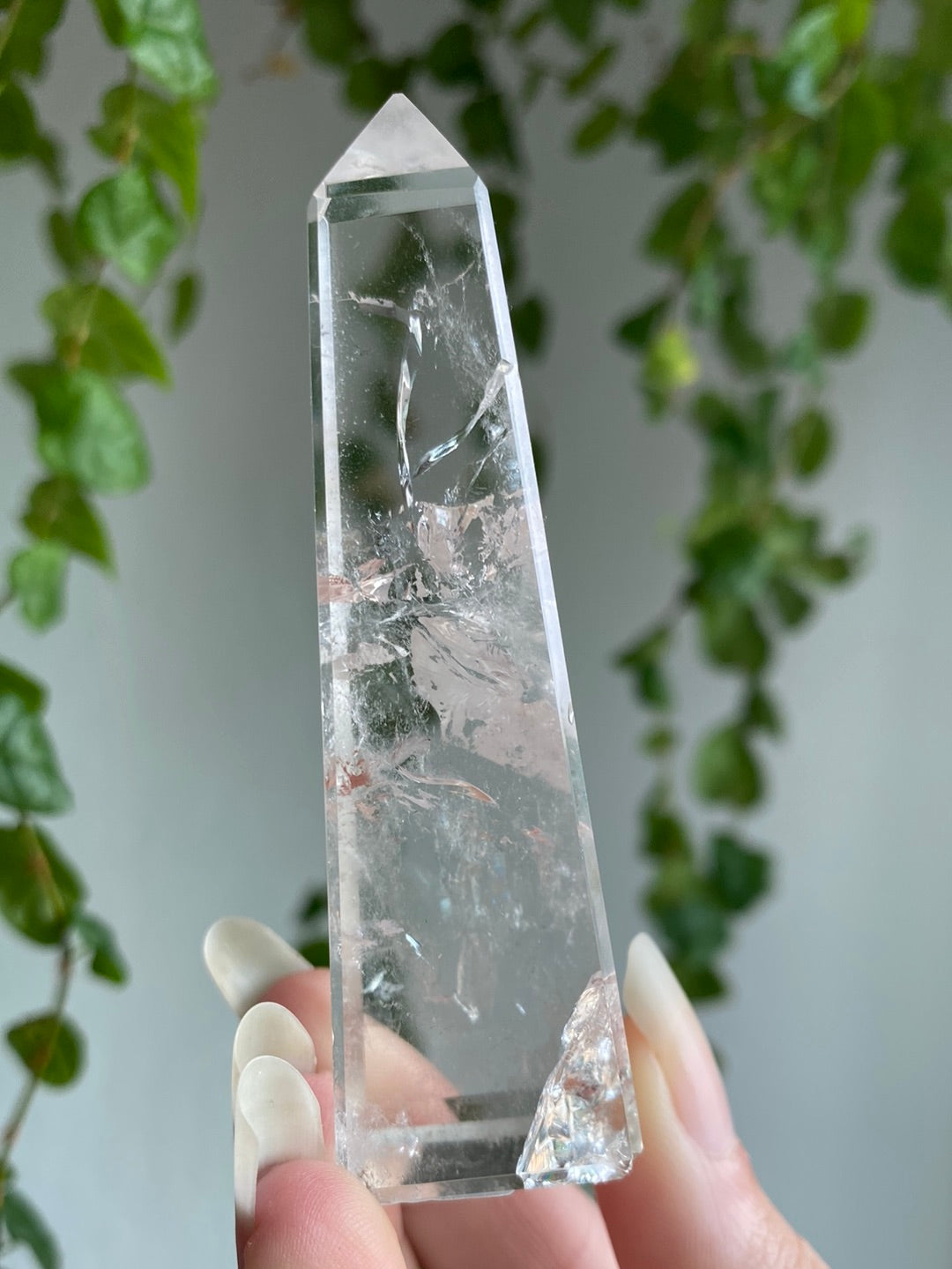 Clear Quartz Obelisk With Rainbows H