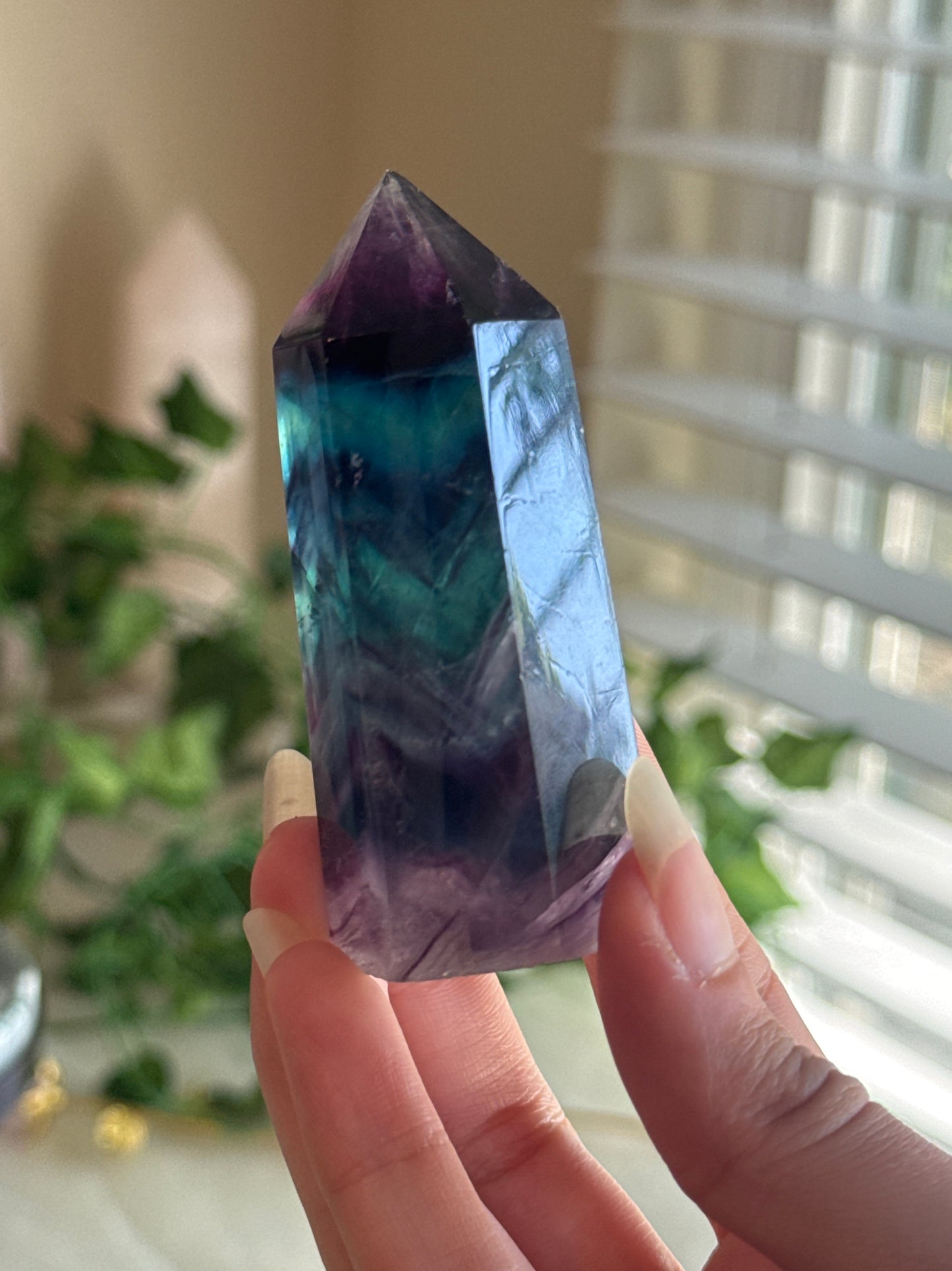 Deep Blue & Purple Fluorite Tower