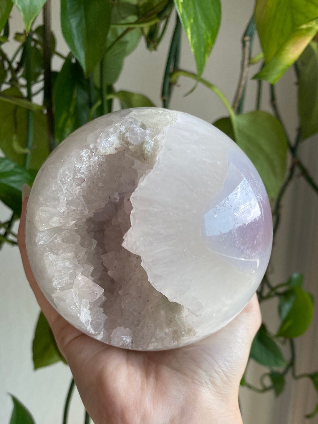 XL Lilac Pink Amethyst & Quartz Druzy Sphere 100mm 2.5lbs
