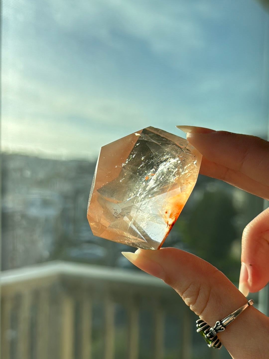 Clear Hematite Quartz Freeform