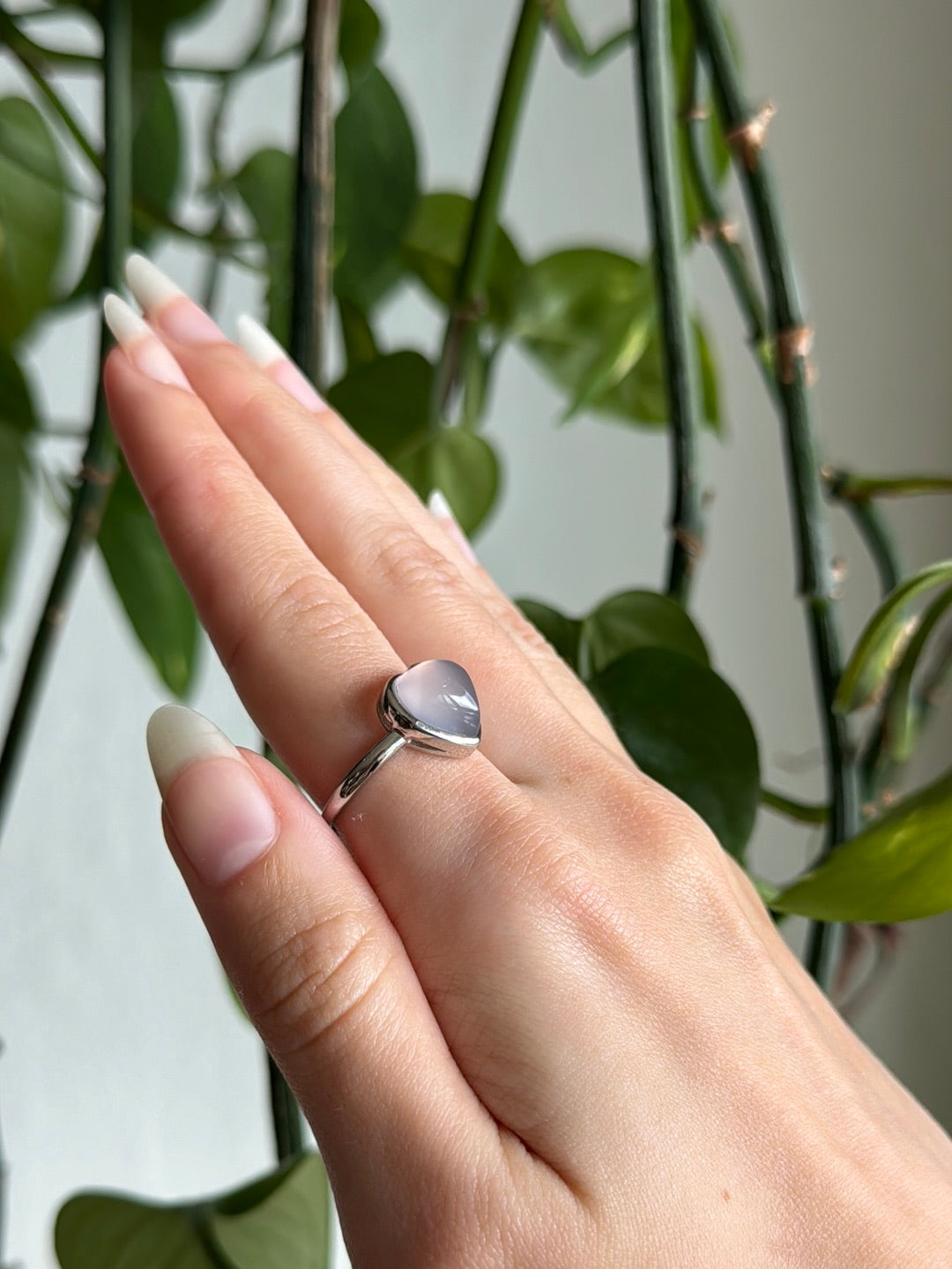 Gemmy Rose Quartz Heart Adjustable Ring