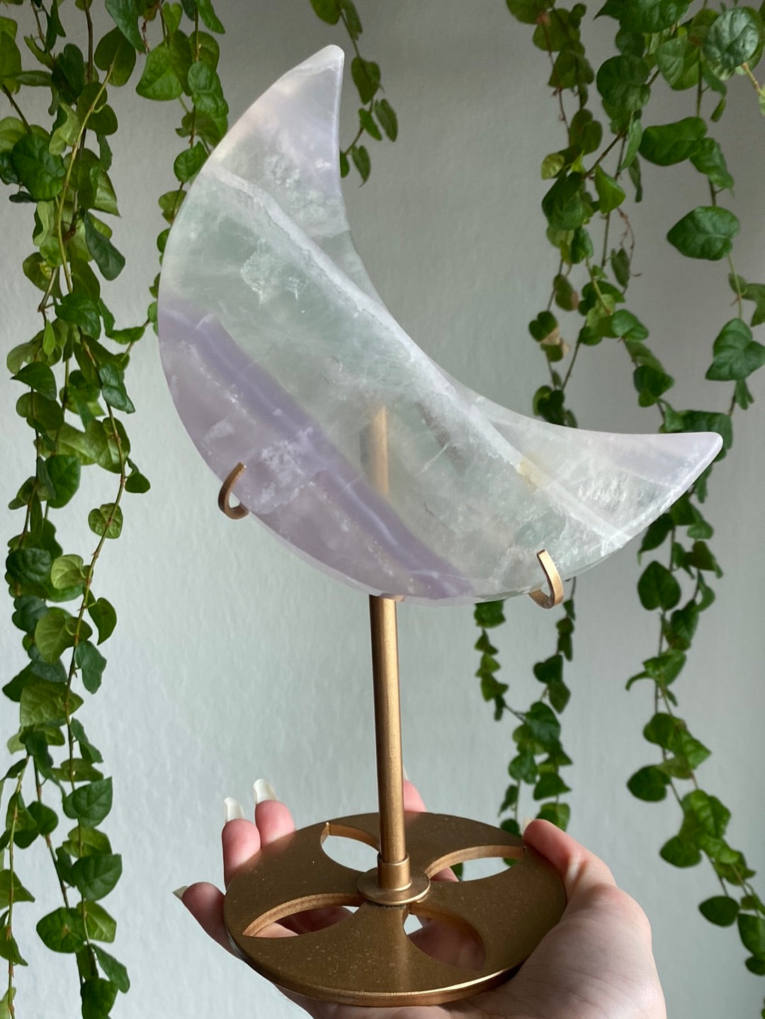 Large Yytrium Fluorite Moon Stands | You Pick