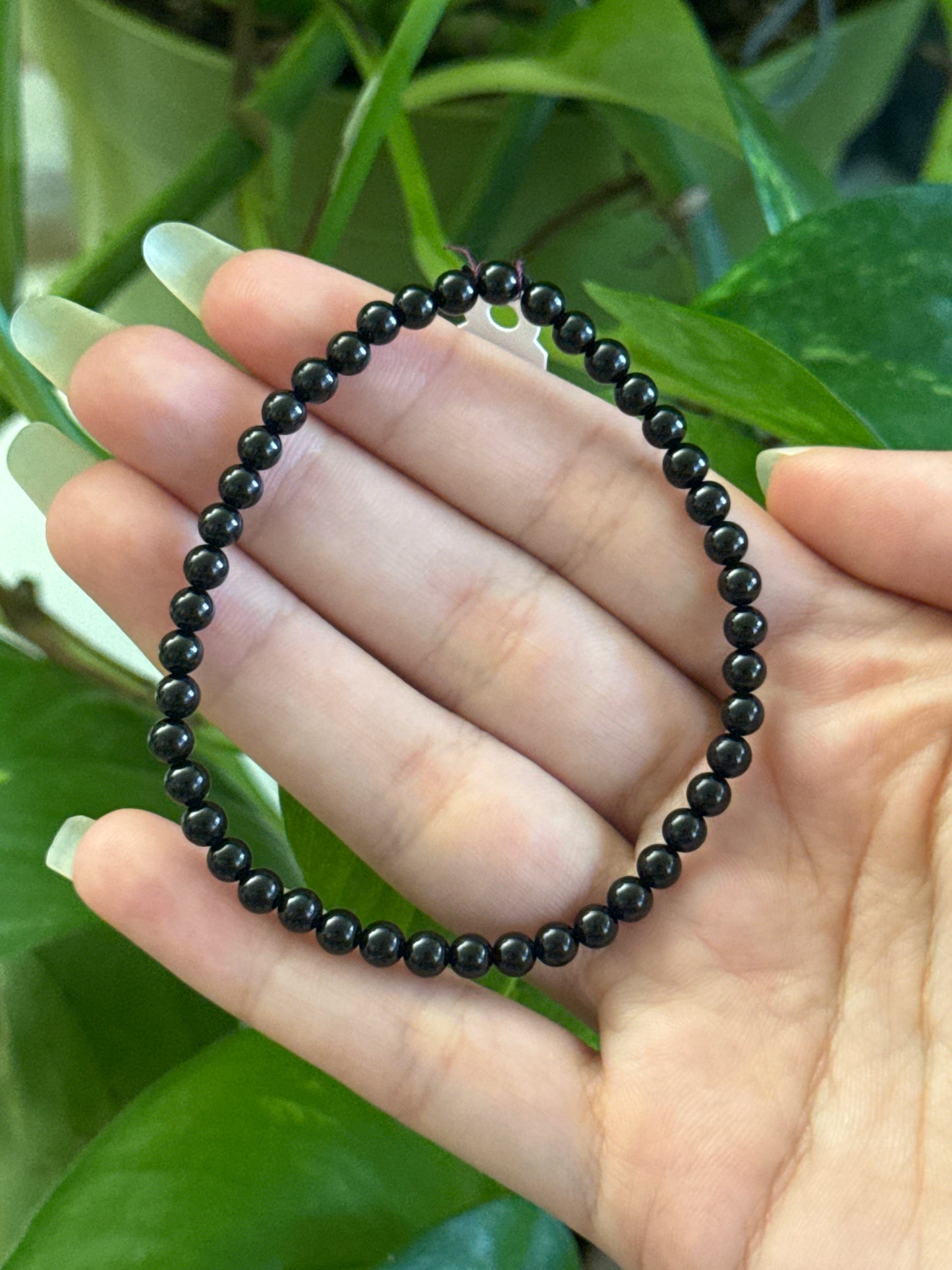 Black Tourmaline Dainty Bracelet