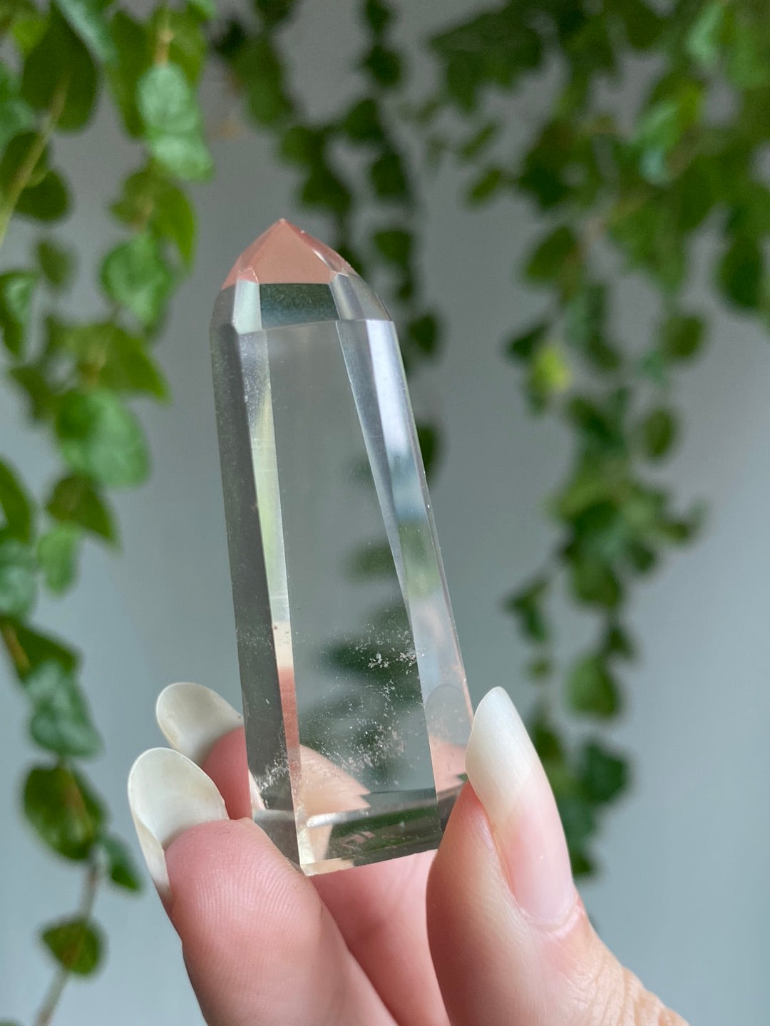 High Quality Clear Quartz Faceted Tower
