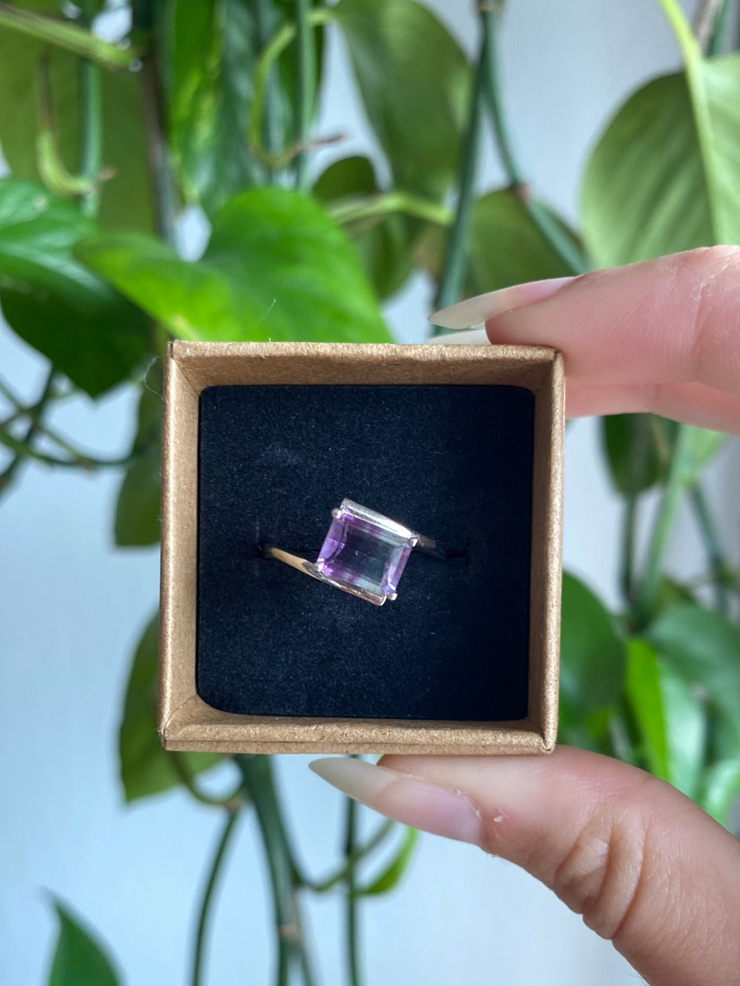 Fluorite 925 Silver Adjustable Ring
