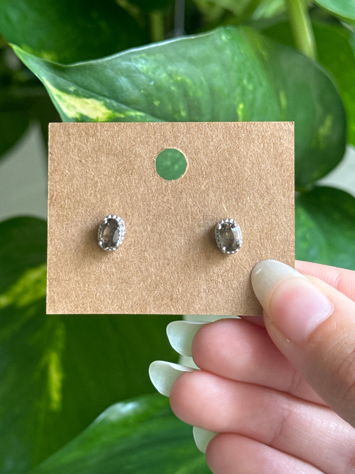 Garnet & Smoky Quartz Earrings