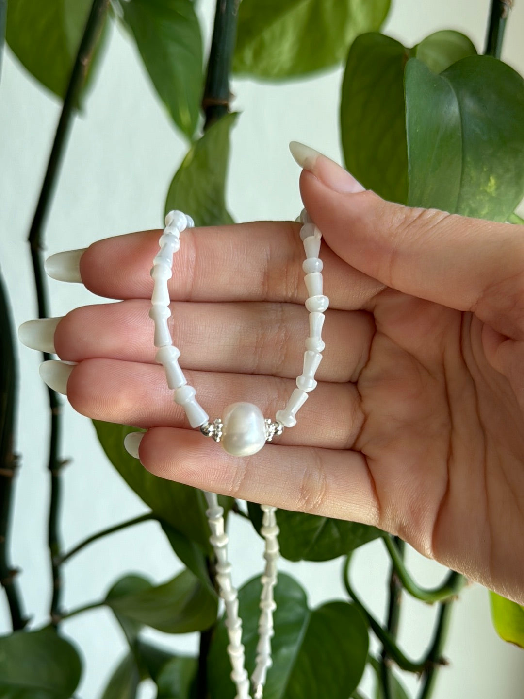 Shell & Pearl Beaded Necklace