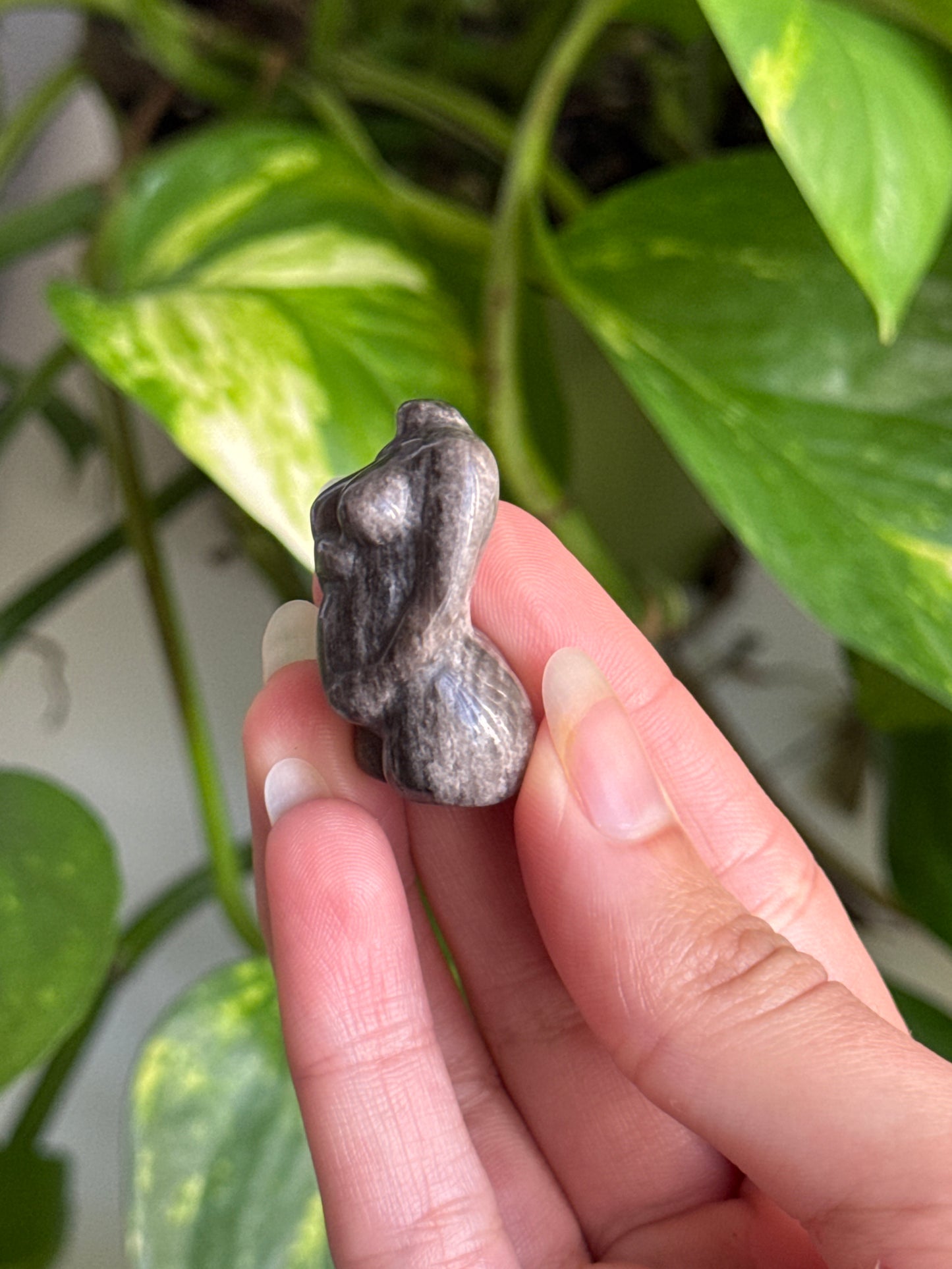 Silver Sheen Obsidian Pregnant Goddess Body