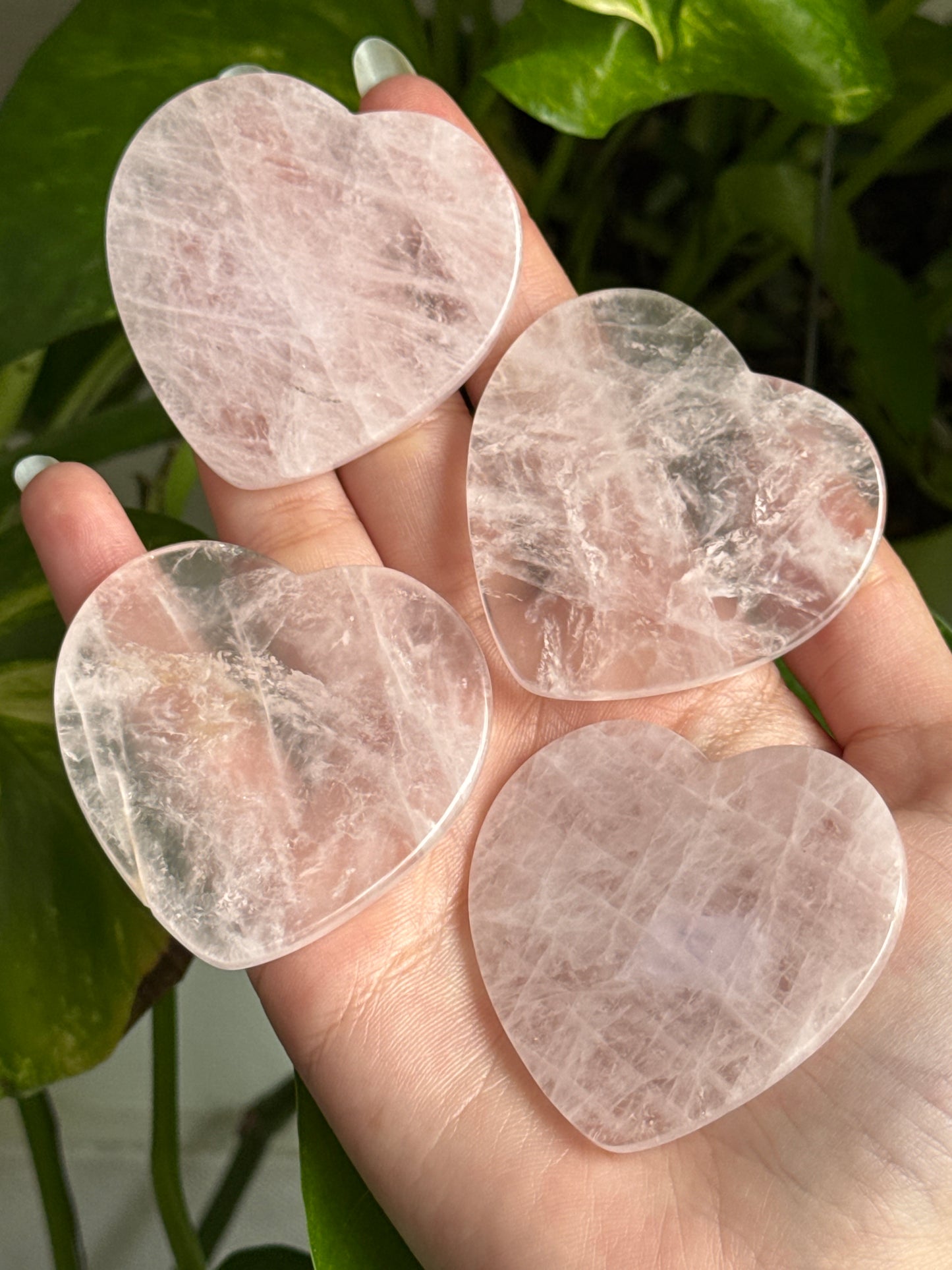Rose Quartz Flat Heart