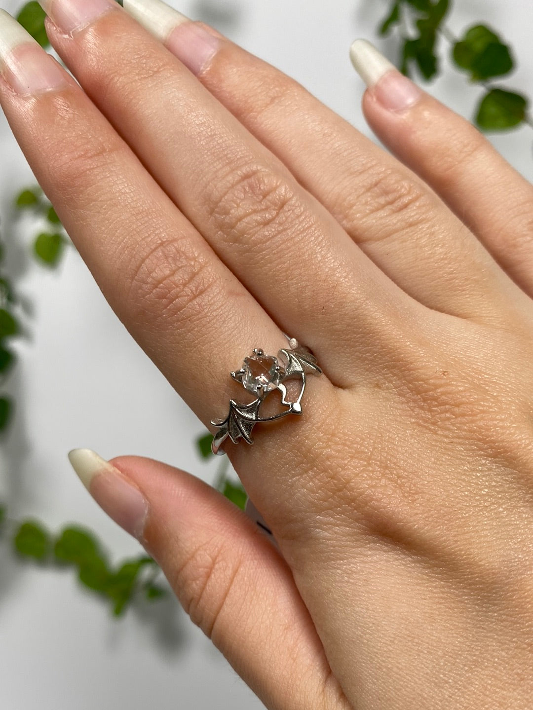 Clear Quartz Devil Adjustable Ring