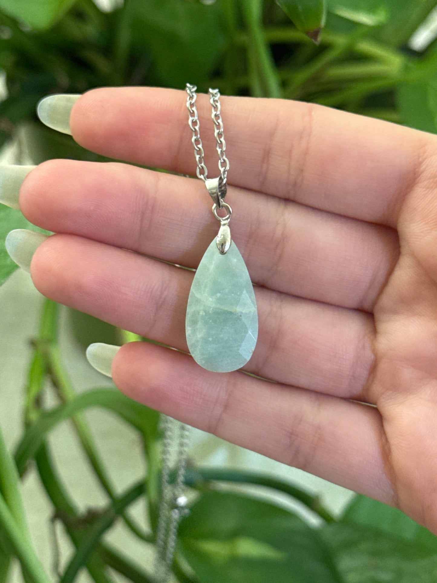 Amazonite Tear Drop Faceted Necklace