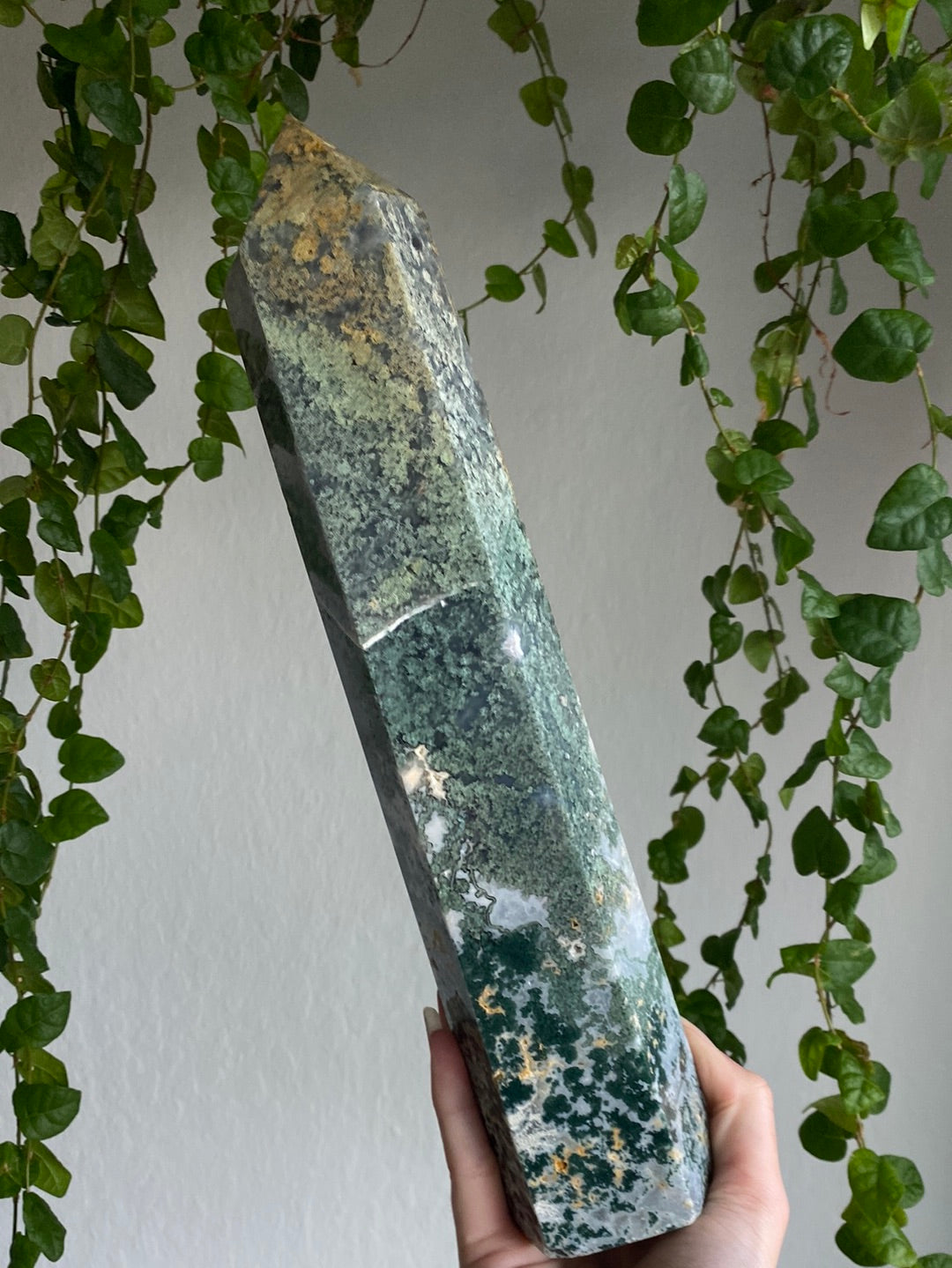 XXL Chunk Moss Agate Tower (12.5” & 4.2lbs)