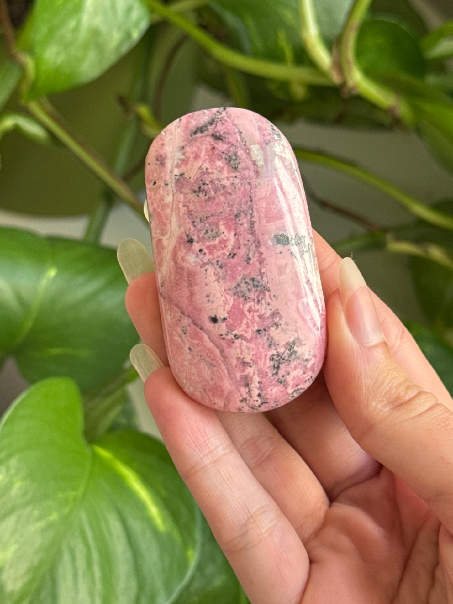 Bubblegum Rhodonite Palmstone | You Pick