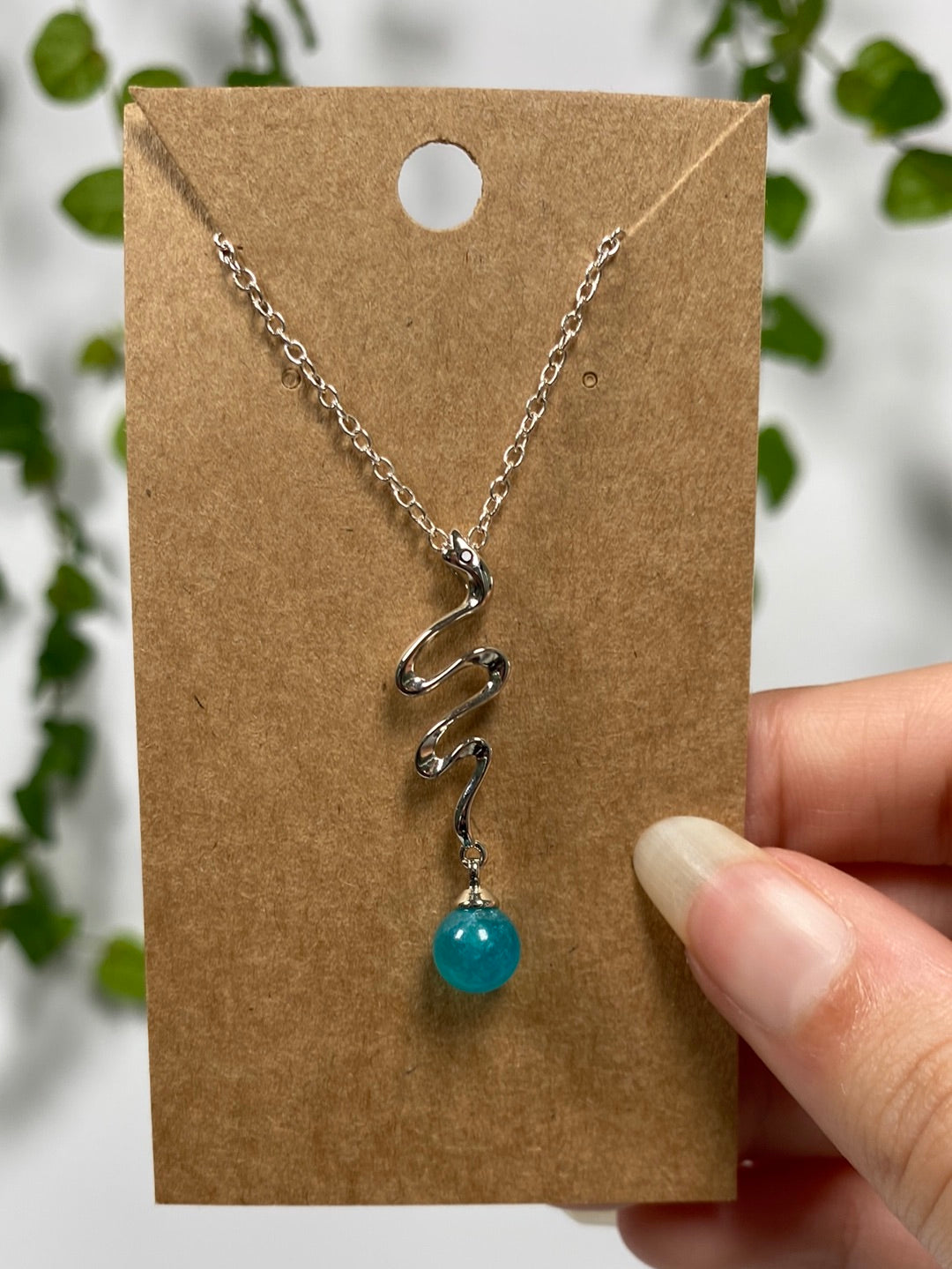 Amazonite Snake 925 Necklace