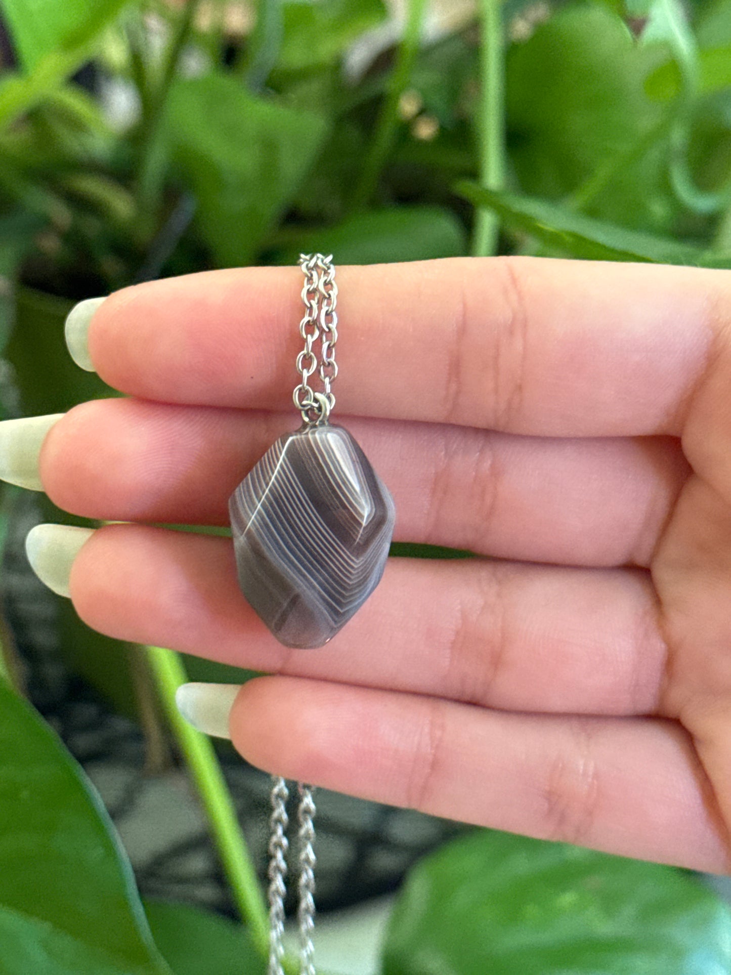 Botswana Agate Freeform Necklace