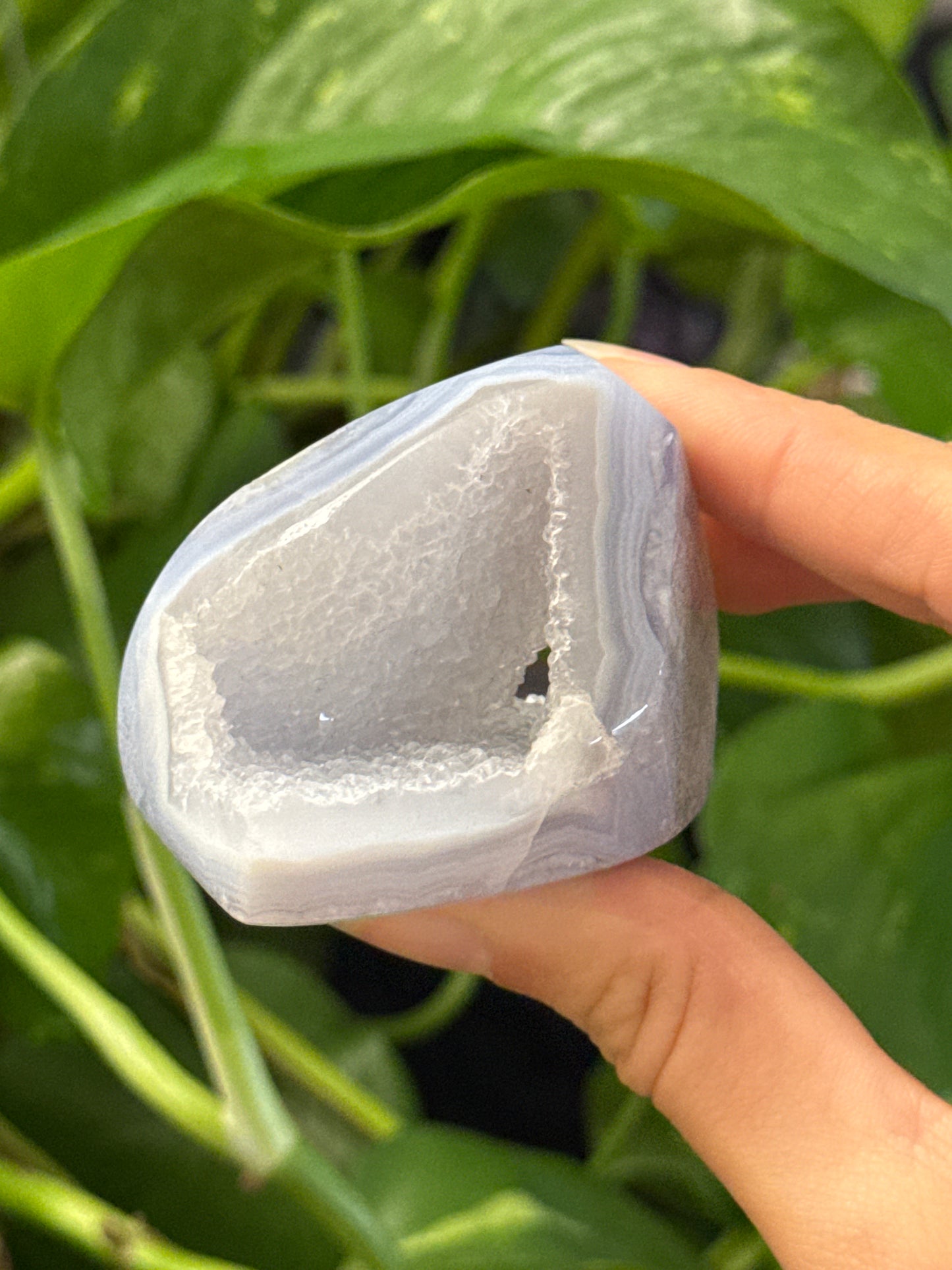 Blue Lace Agate Druzy Cave Freeform