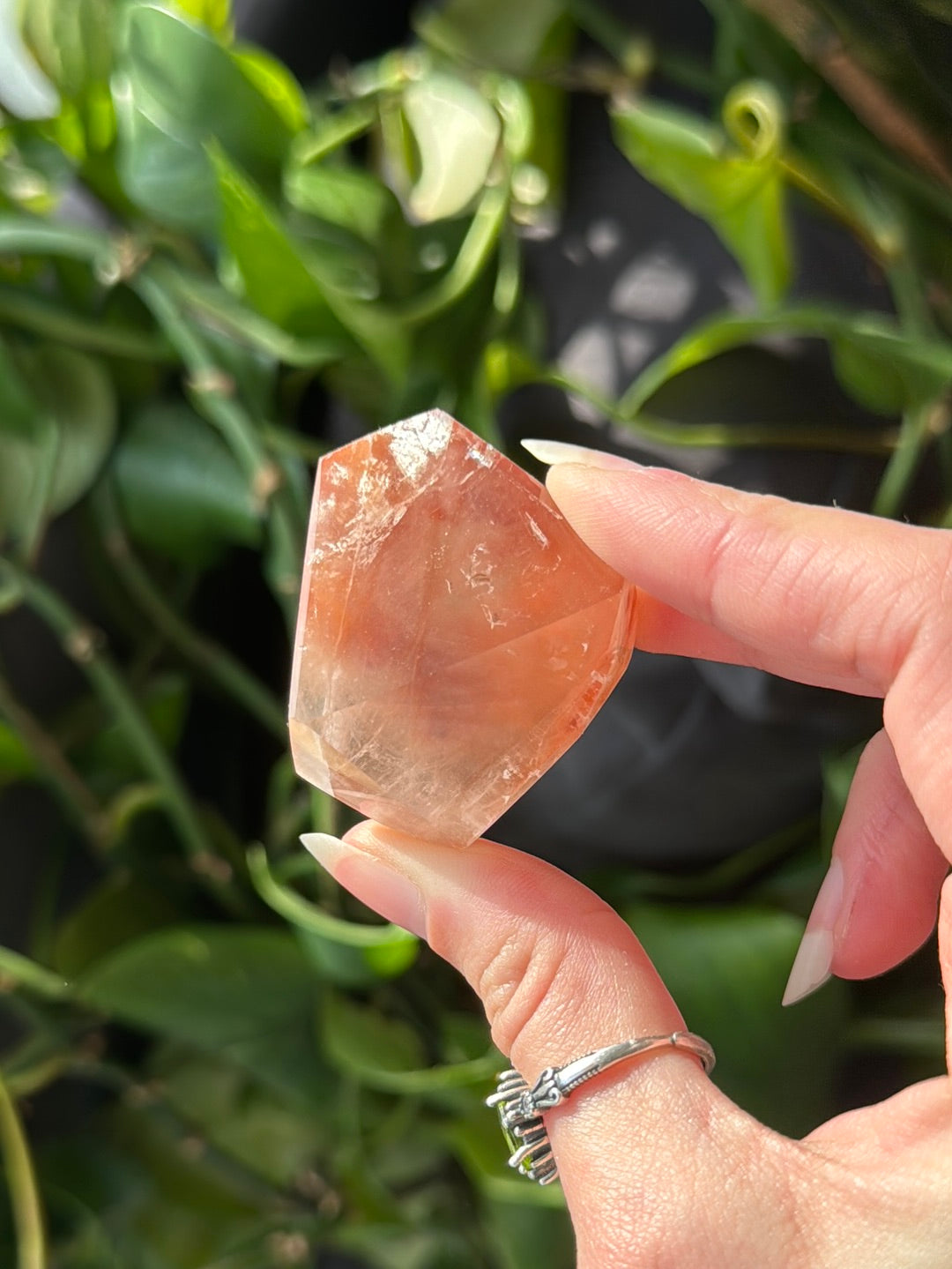 Clear Hematite Quartz Freeform