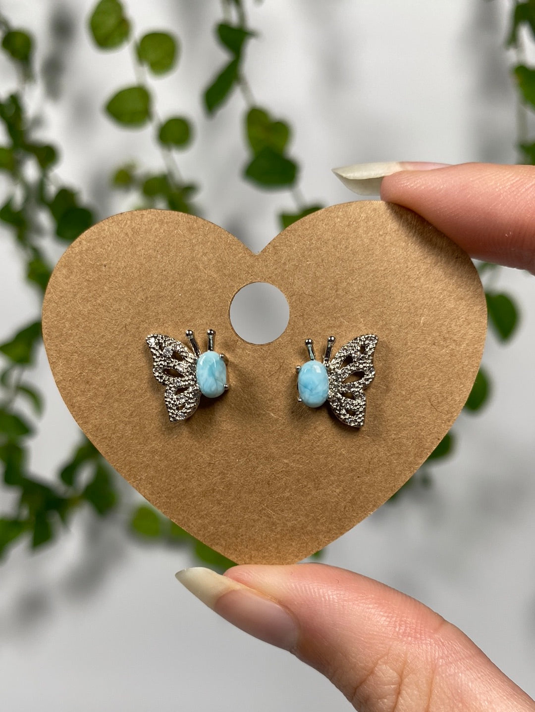 Larimar Butterfly Earrings