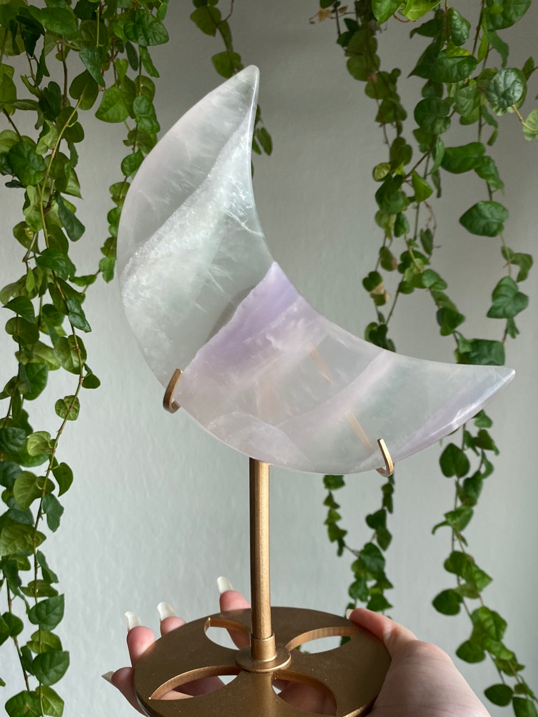 Large Yytrium Fluorite Moon Stands | You Pick