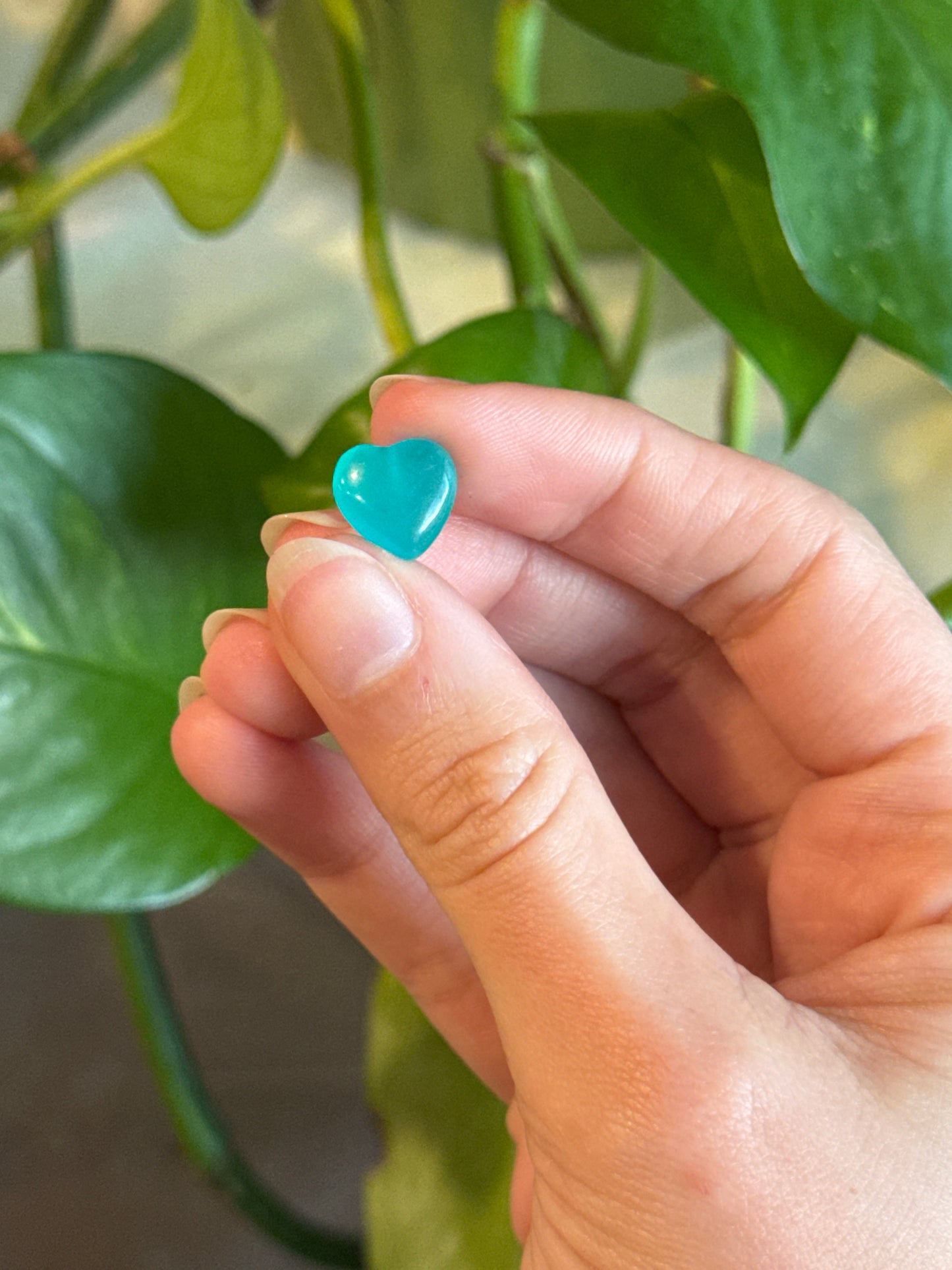 Gem Amazonite Heart Mini Carving