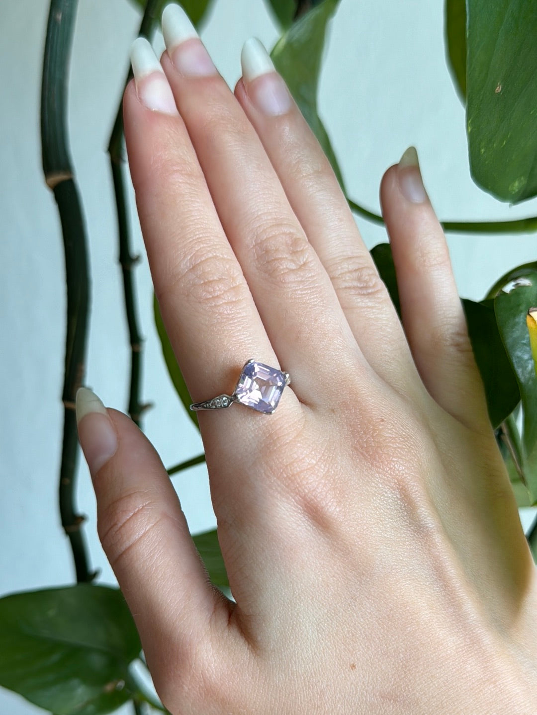 Lavender Moon Quartz 925 Sterling Silver Adjustable Ring