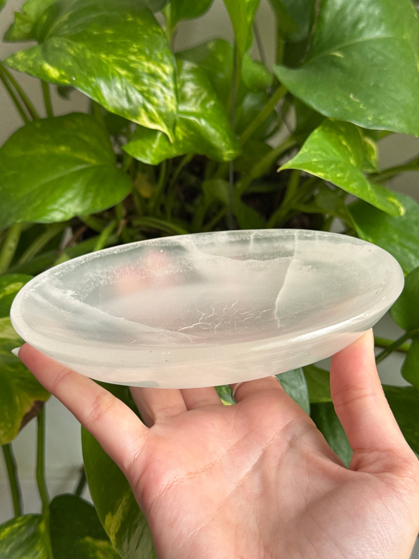 White Onyx Oval Bowl