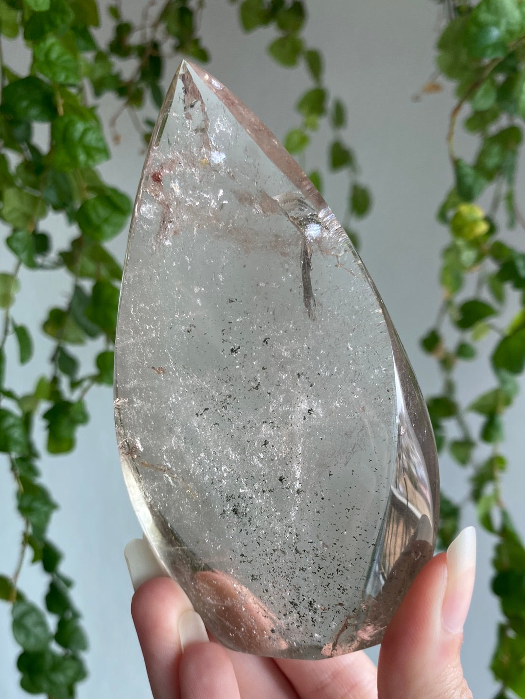 Large Smoky Quartz Flame With Rainbows