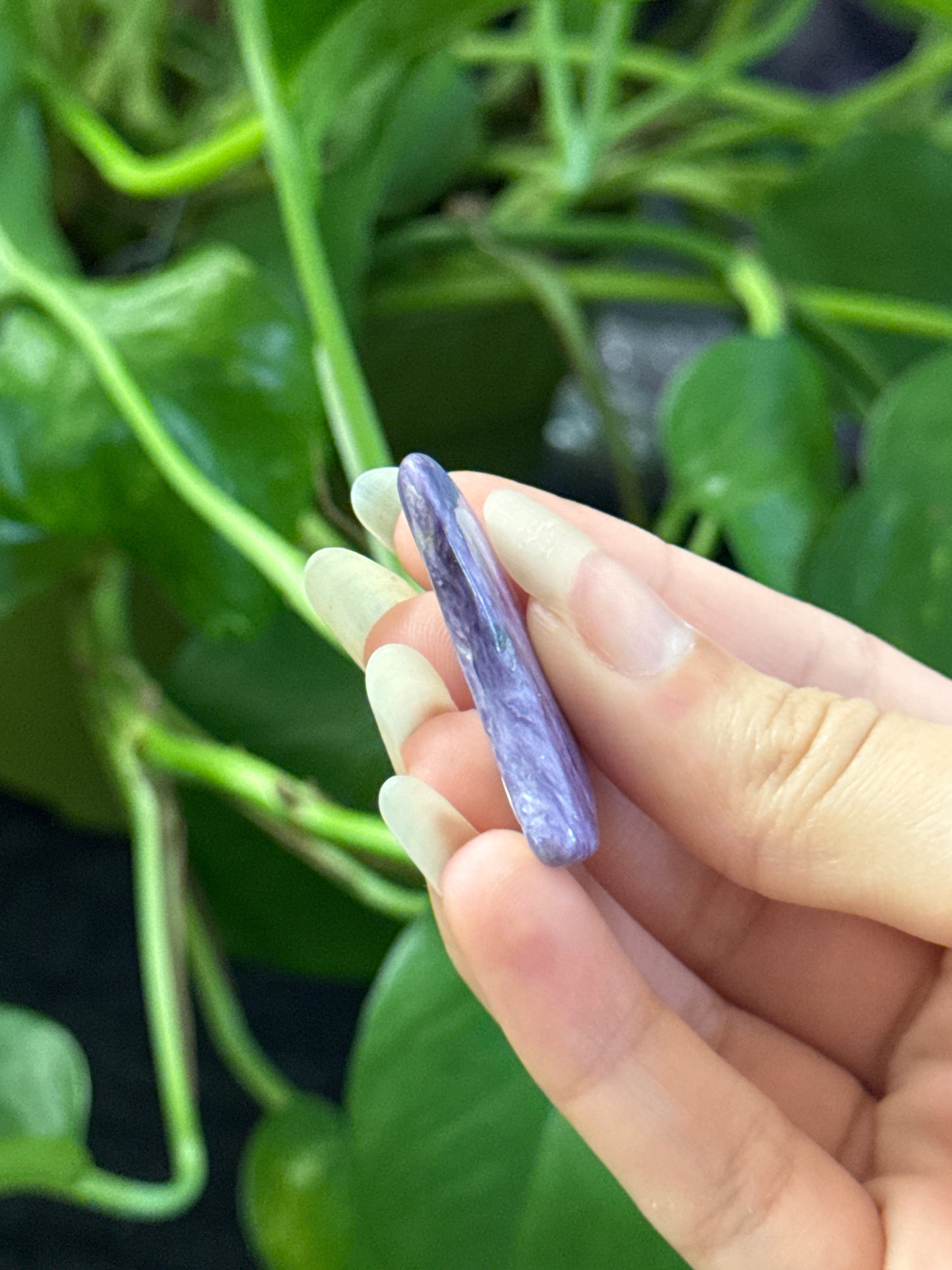 Chatoyant Charoite Crescent Moon
