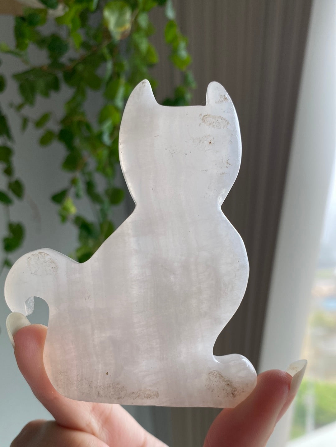 Self Standing Pink Calcite Cat