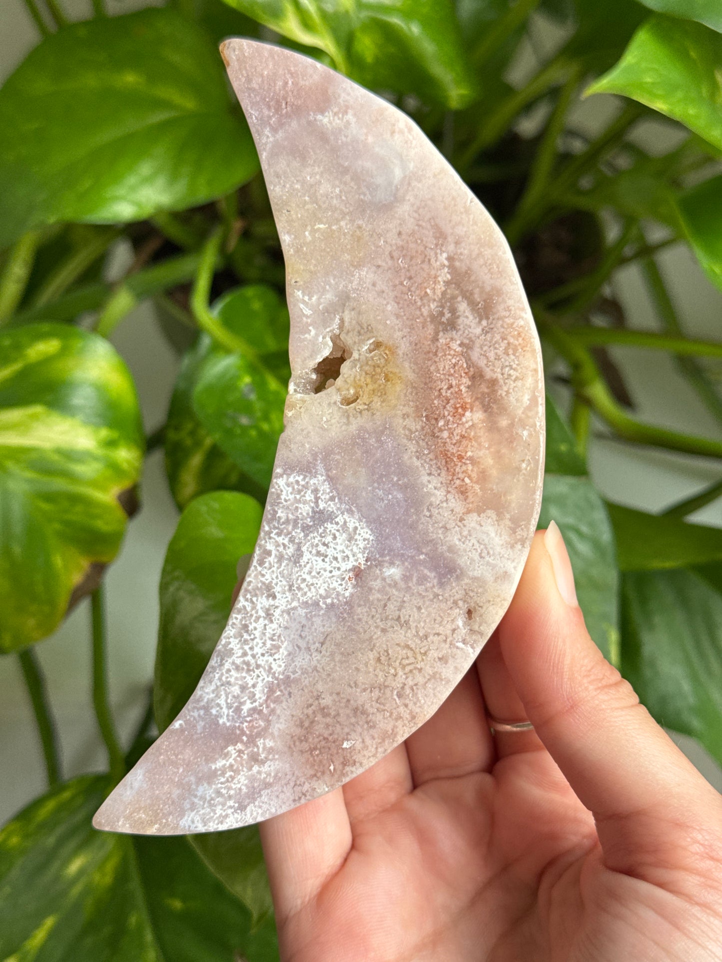 Pink Amethyst Crescent Moon