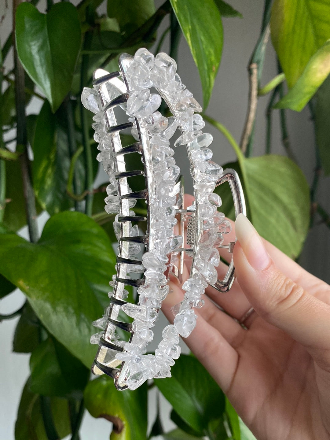 Clear Quartz Large Hair Clip