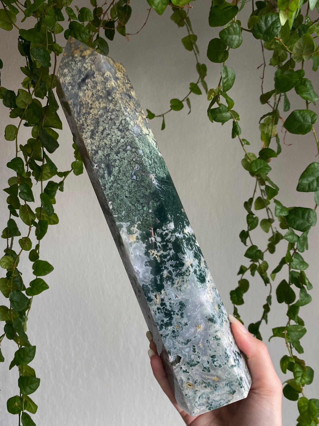 XXL Chunk Moss Agate Tower (12.5” & 4.2lbs)
