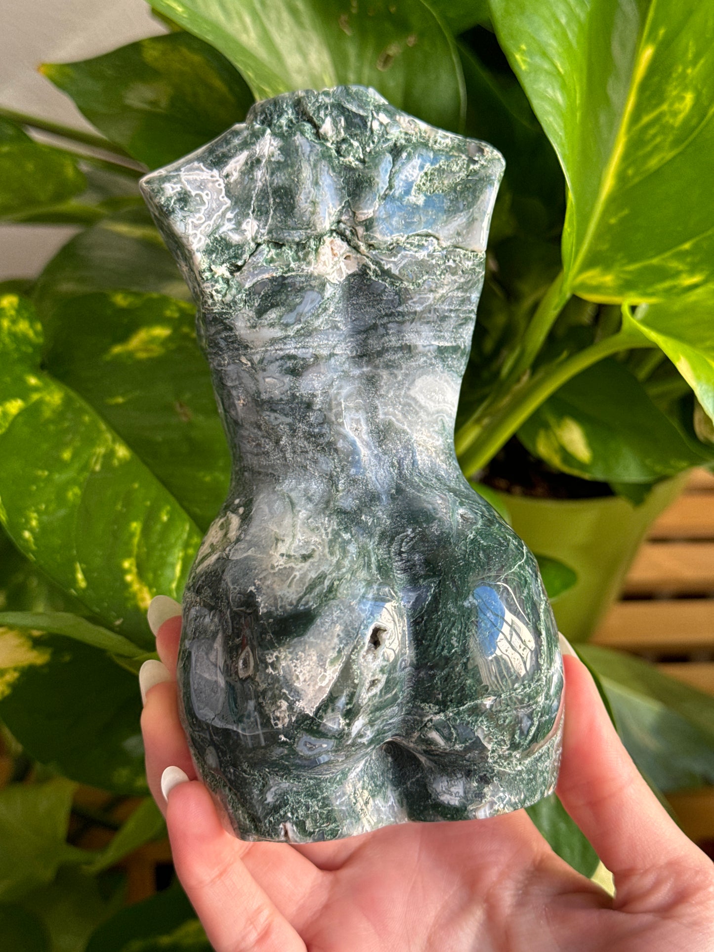 Moss Agate Goddess Body