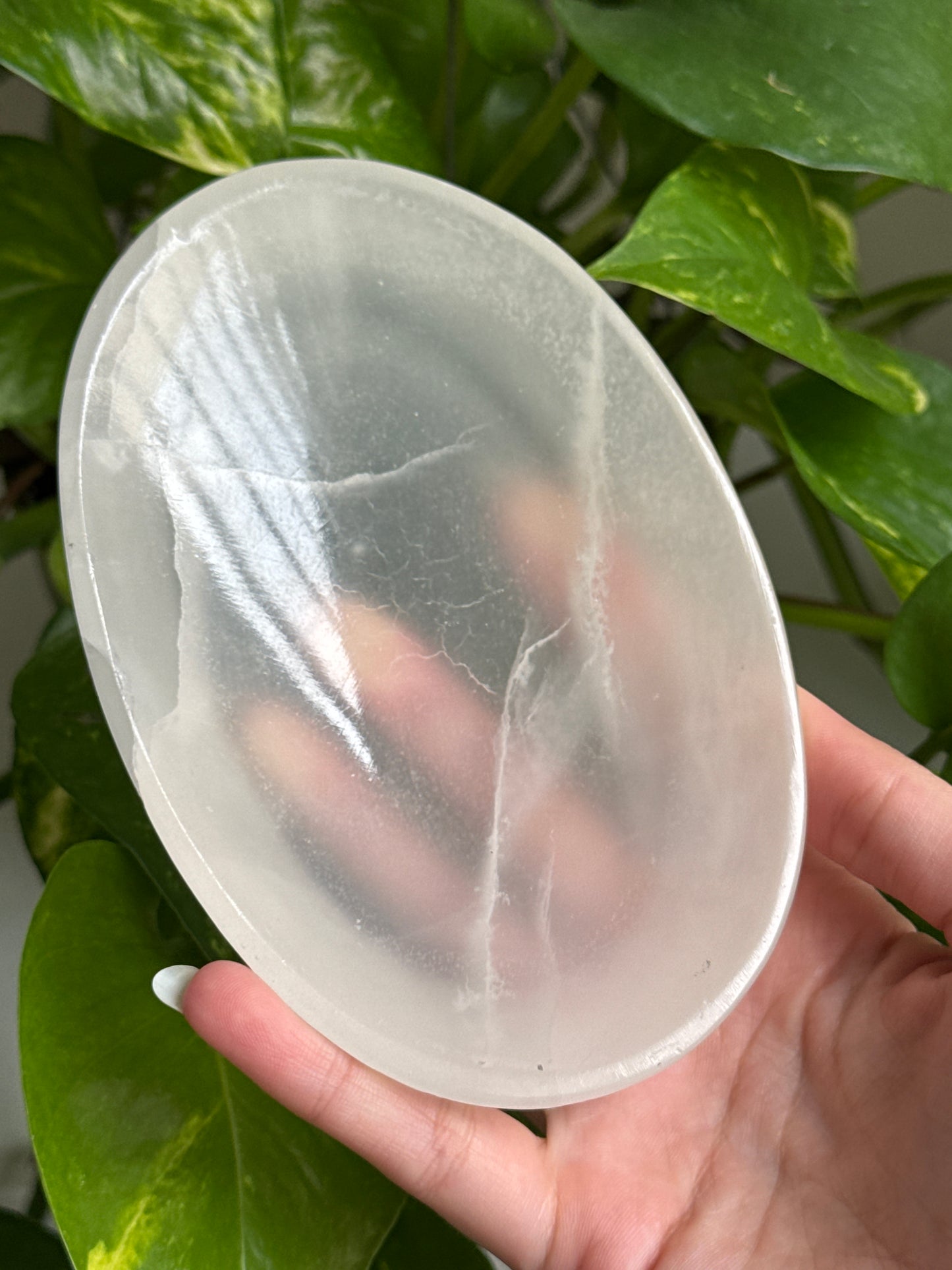 White Onyx Oval Bowl