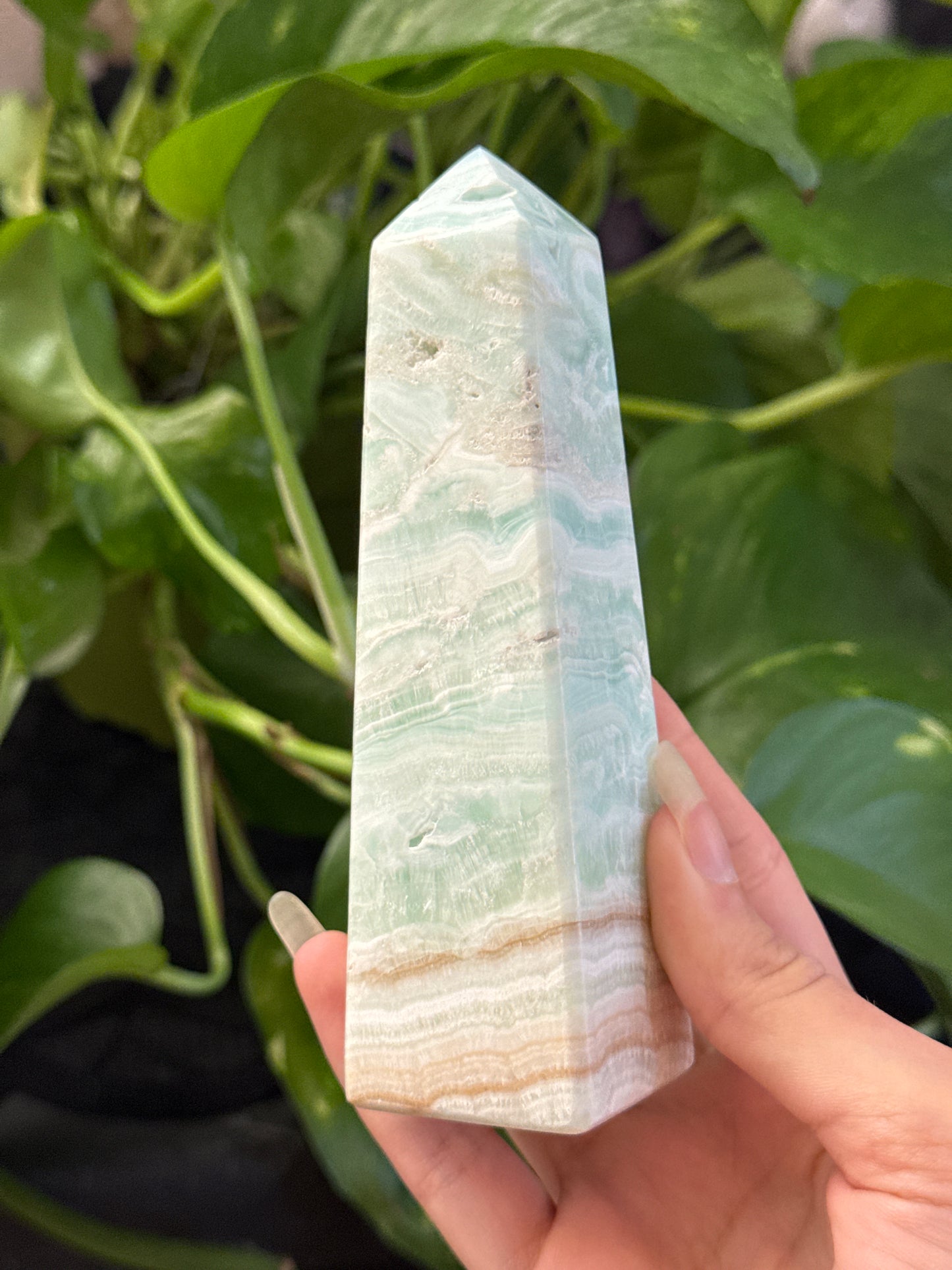 Pistachio Calcite Obelisk