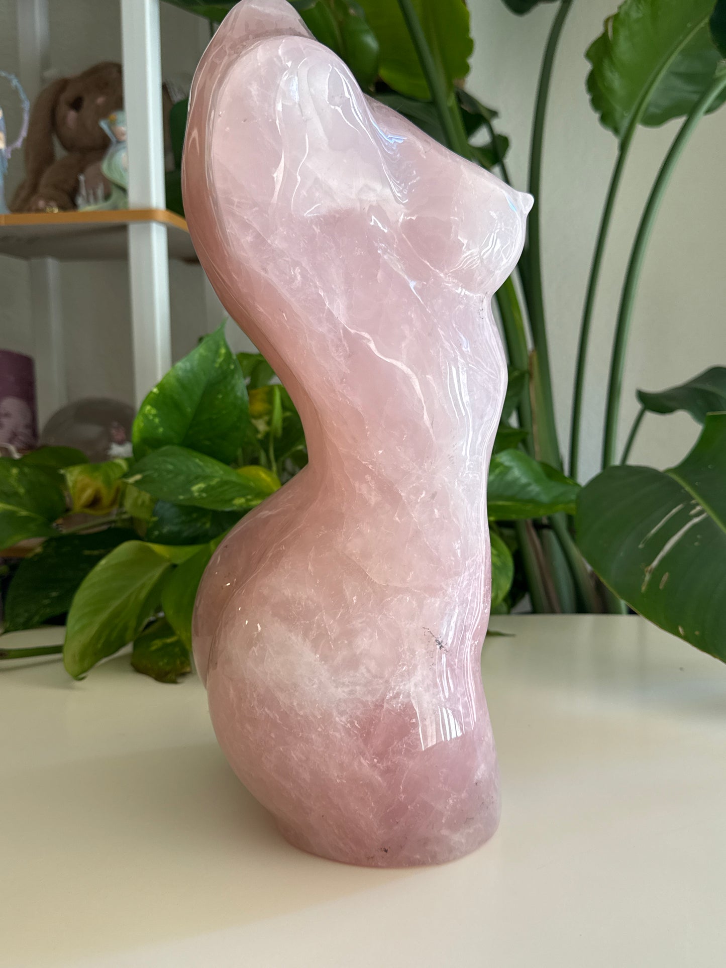 HUGE Statement 15.5” Rose Quartz Goddess Body