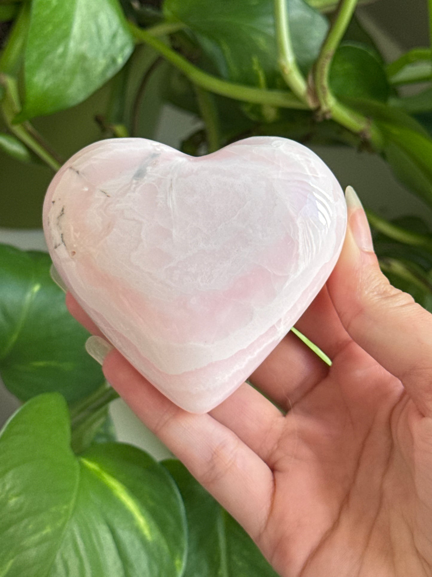 Baby Pink Calcite Chubby Heart