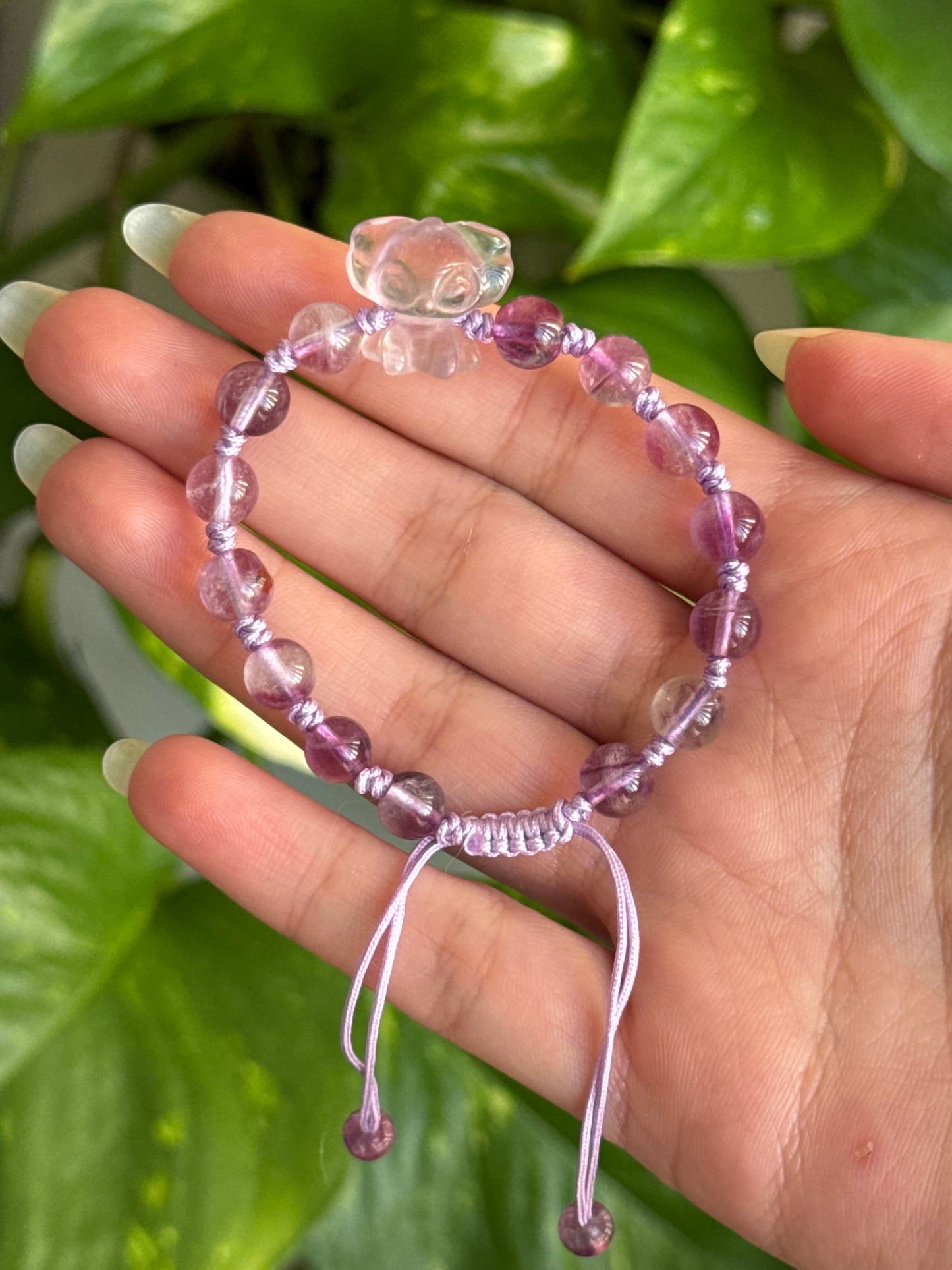 Fluorite Stitch Adjustable Bracelet