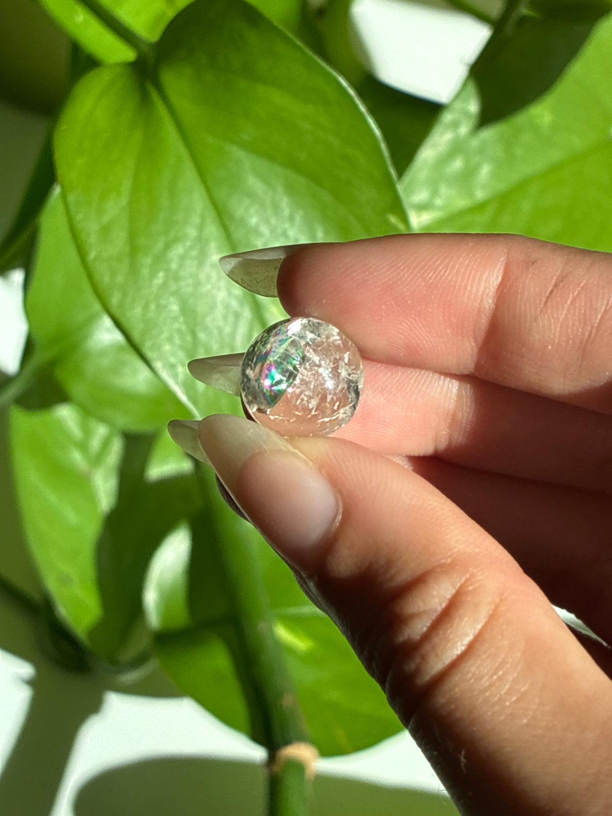 Rainbow Filled Clear Quartz Mini Sphere
