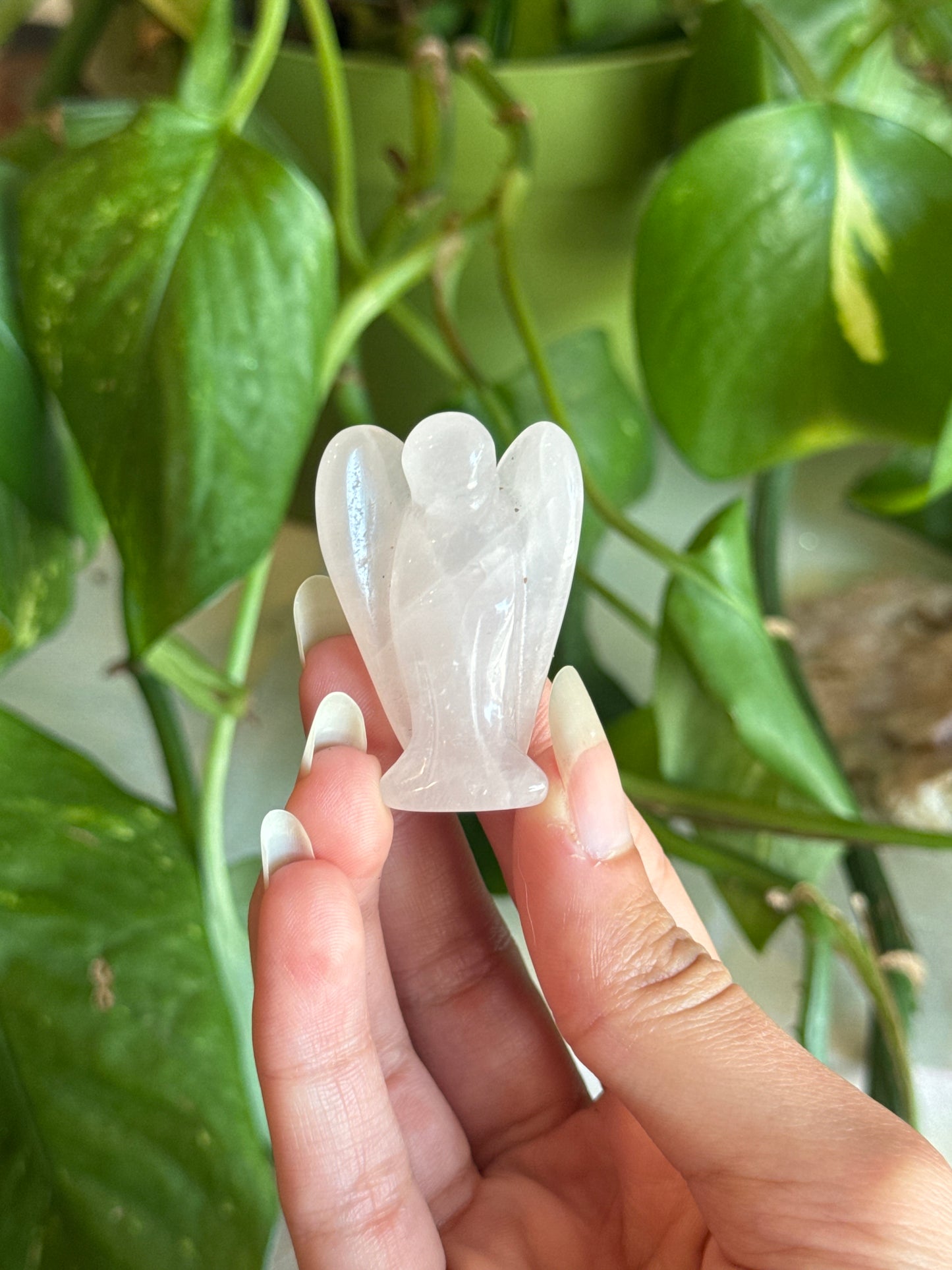 Rose Quartz Angel Carving
