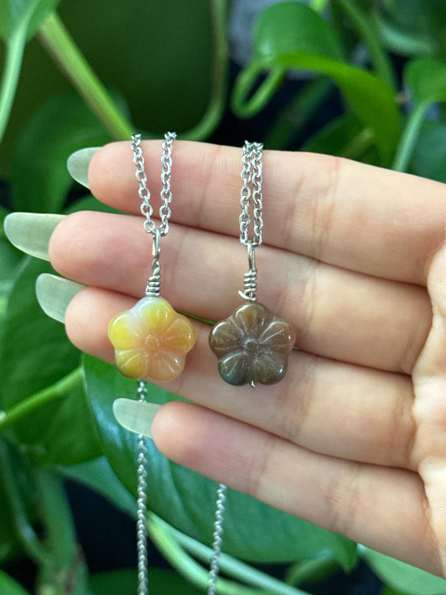 Candy Agate Flower Necklace | You Pick