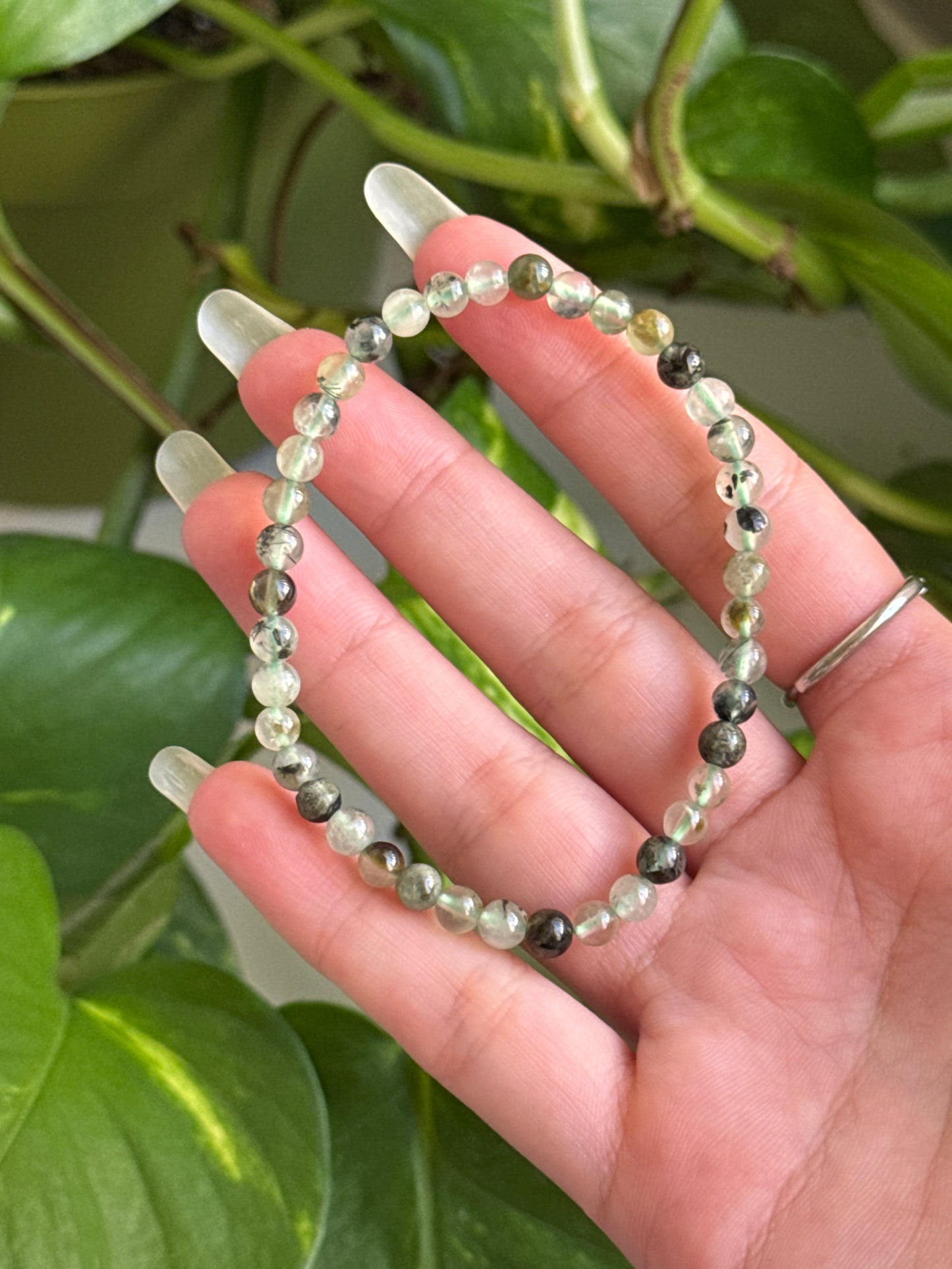 Prehnite Dainty Bracelet