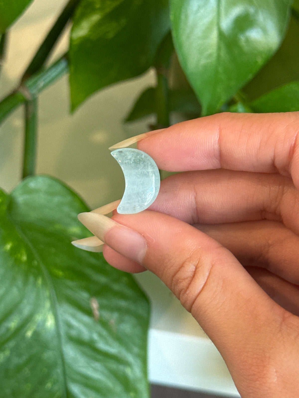 Aquamarine Crescent Moon
