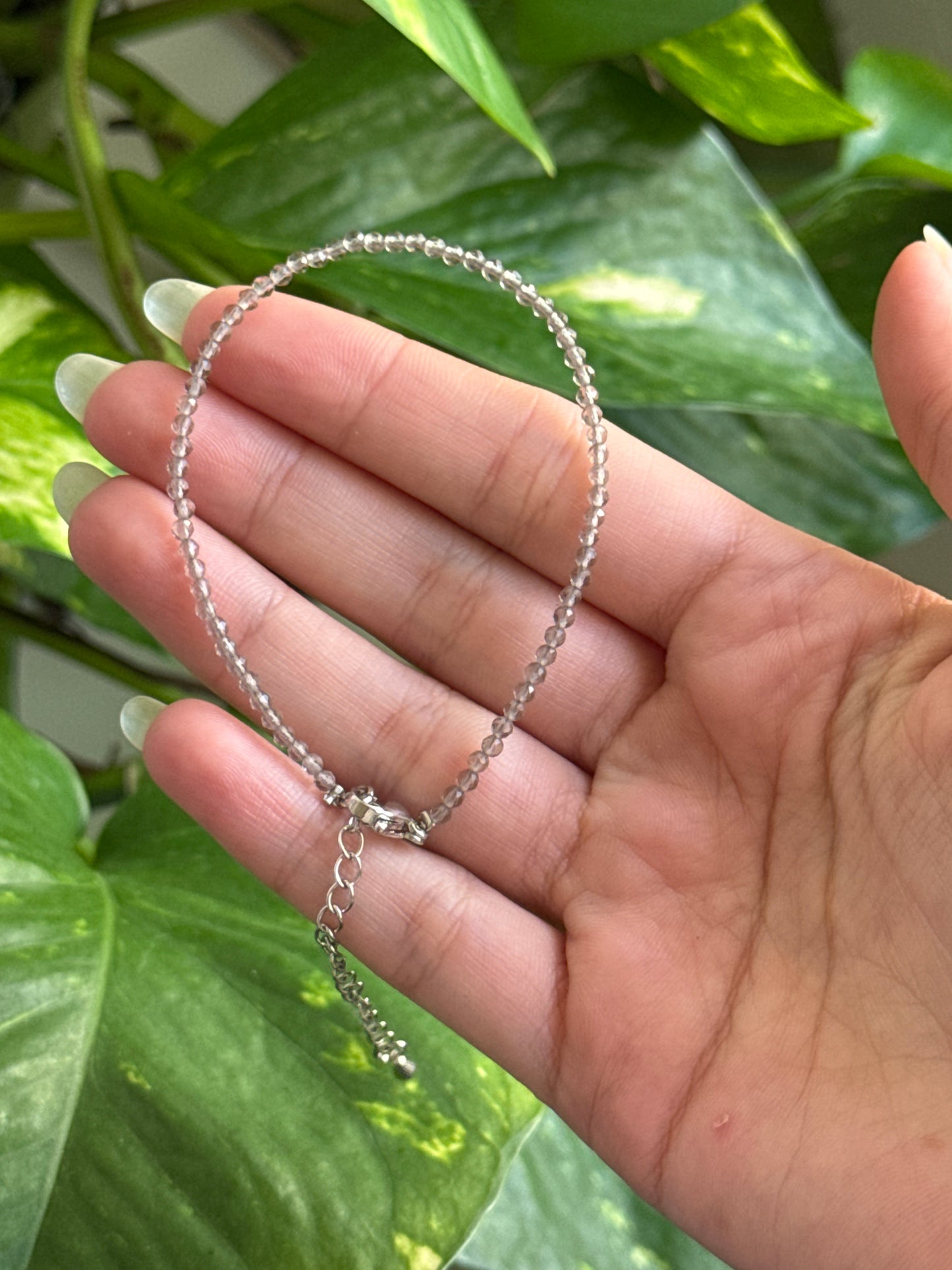 Iolite Adjustable Dainty Faceted Bracelet