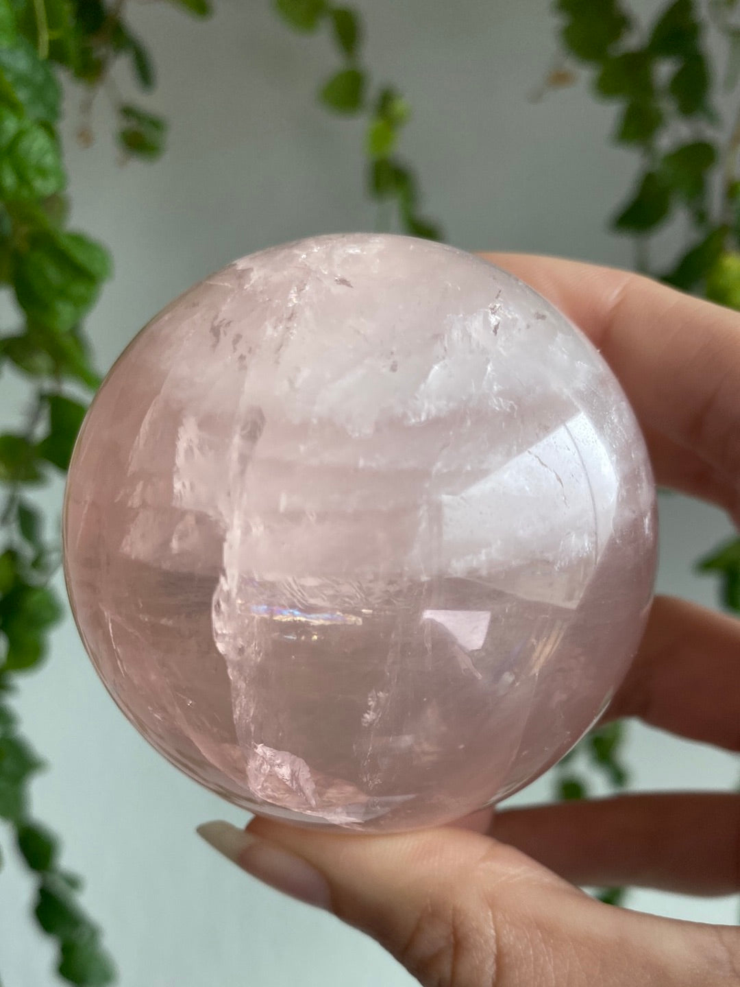 High Quality Brazilian Star Flash Rose Quartz Sphere A