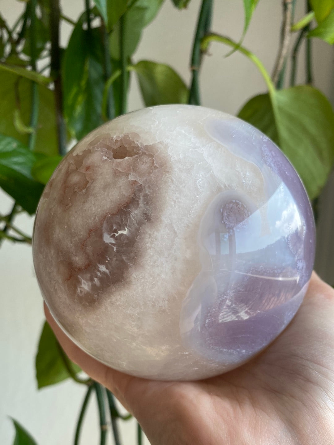 XL Lilac Pink Amethyst & Quartz Druzy Sphere 100mm 2.5lbs